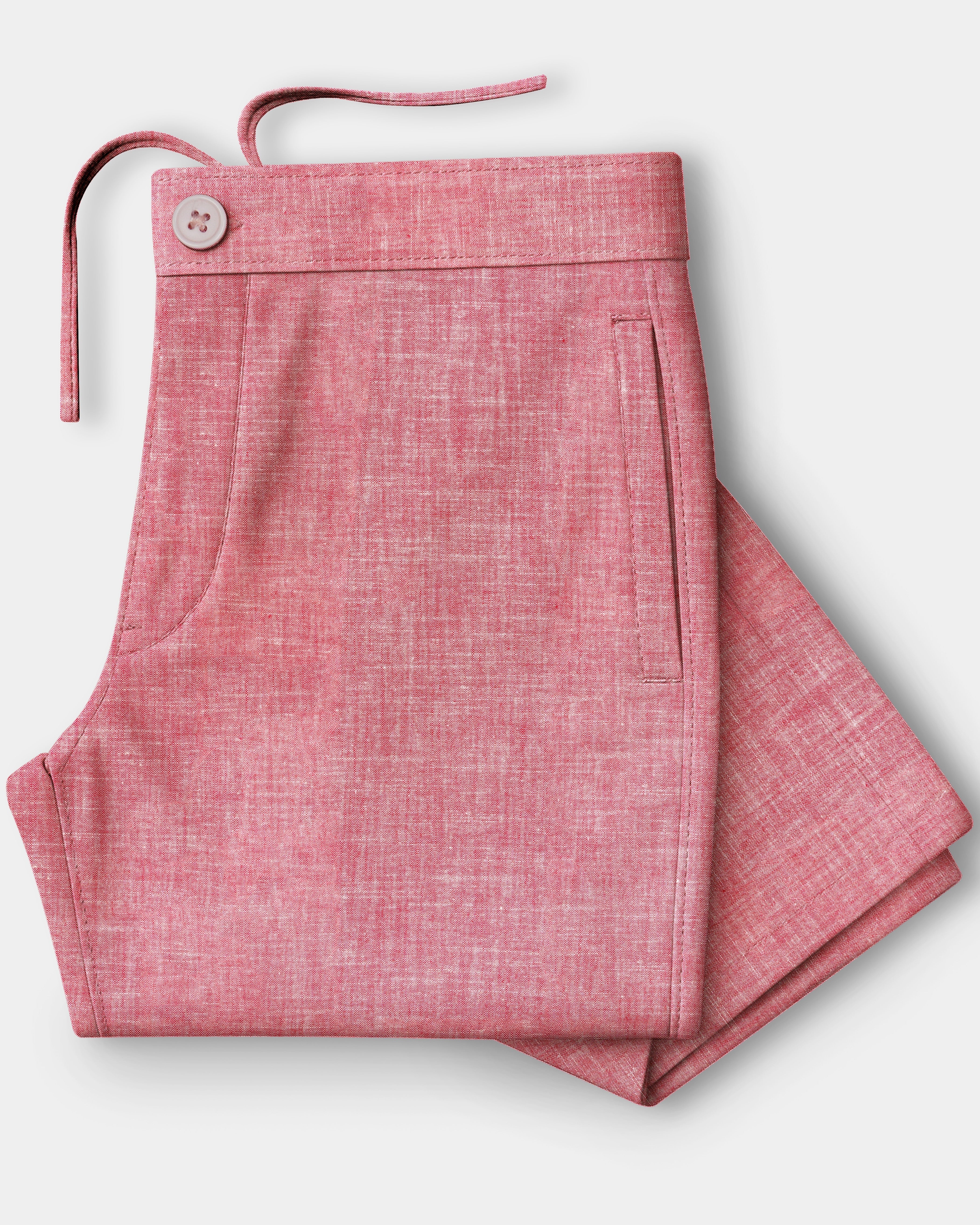 Veloura-Ruddy Pink Textured Super Soft Oxford Premium Cotton Lounge Pant