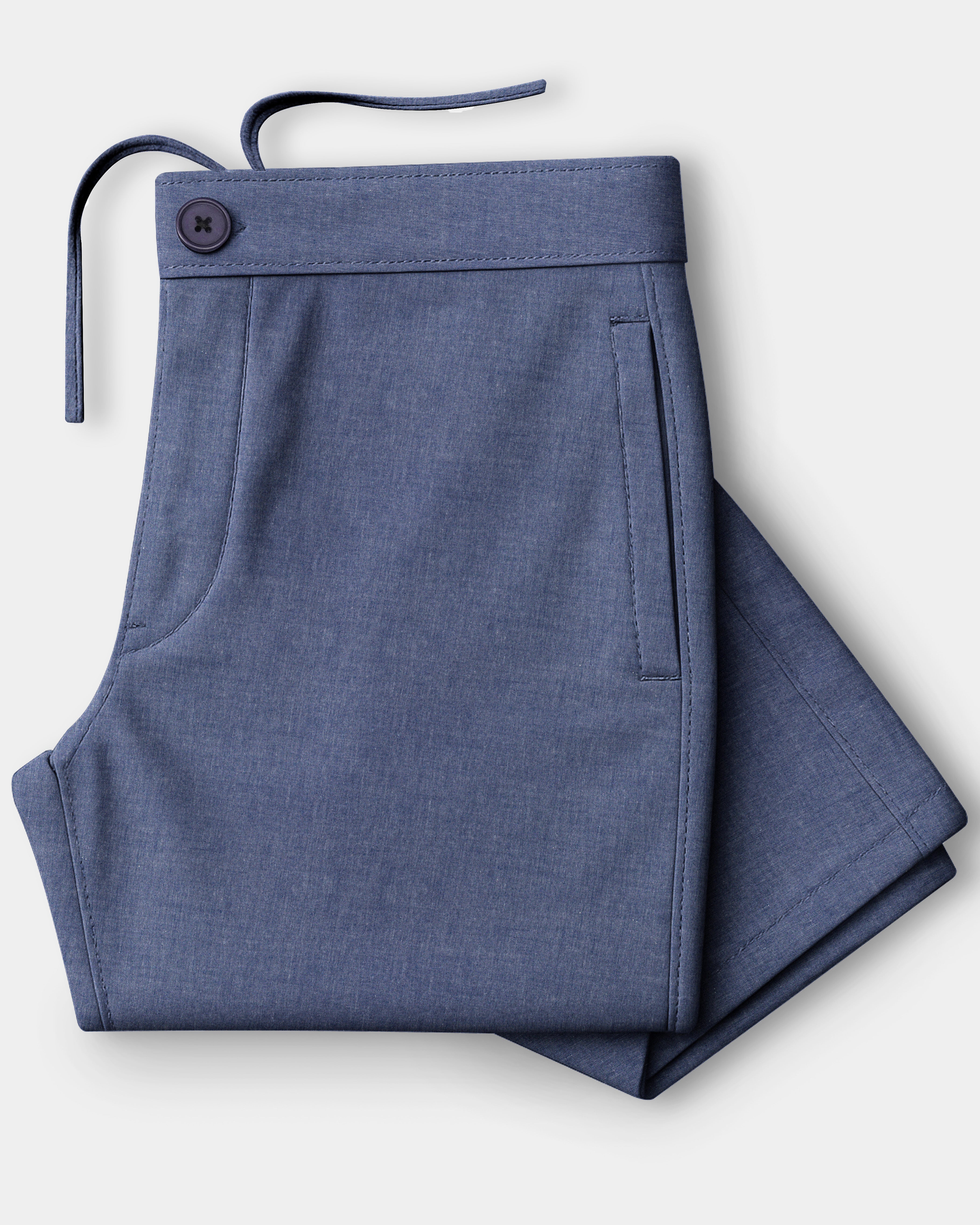 Denivell-Tuna Blue Super Soft Chambray Premium Cotton Lounge Pant