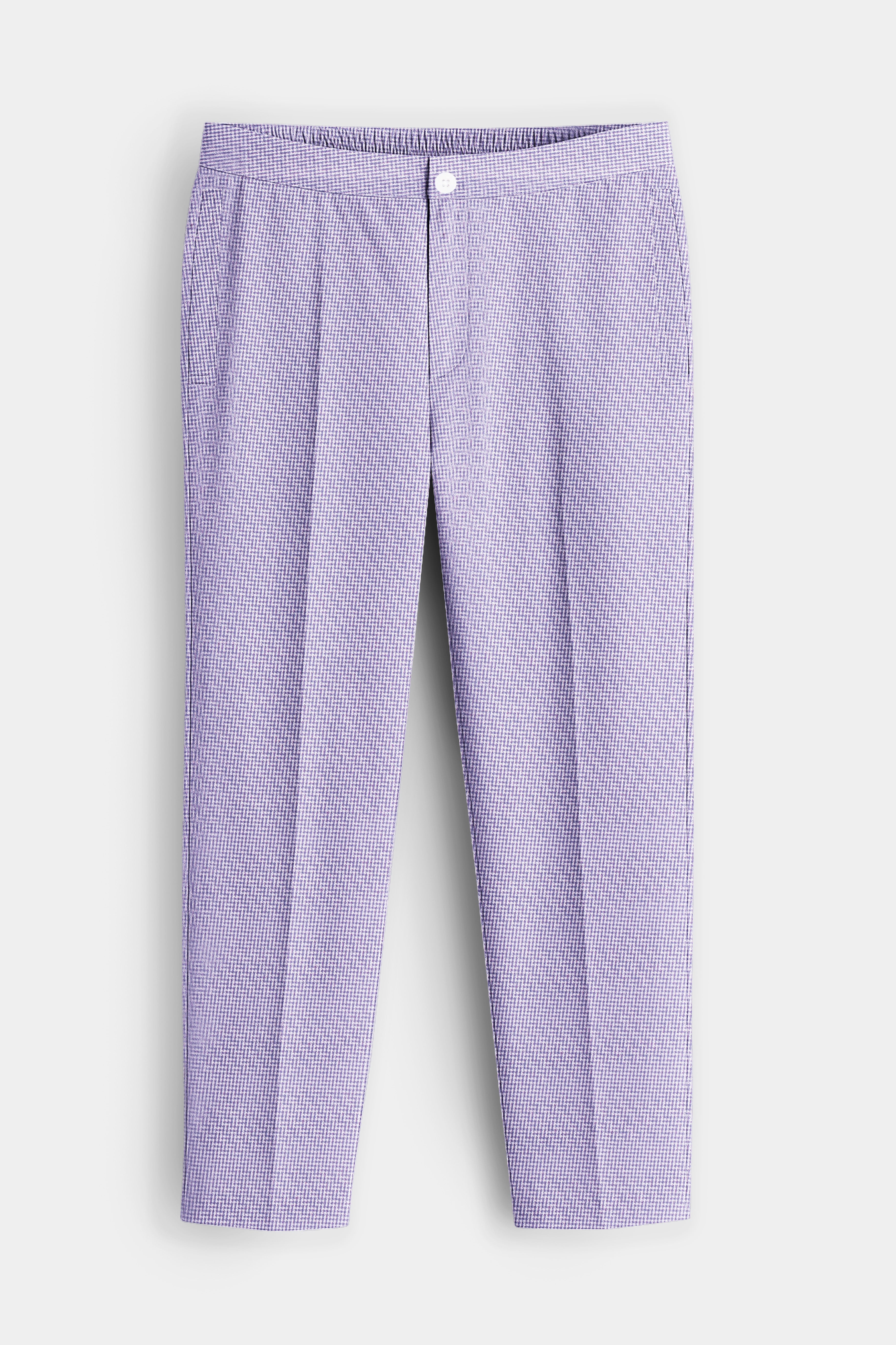 Gridora-Raven Purple Grid Dobby Textured Premium Cotton Lounge Pant