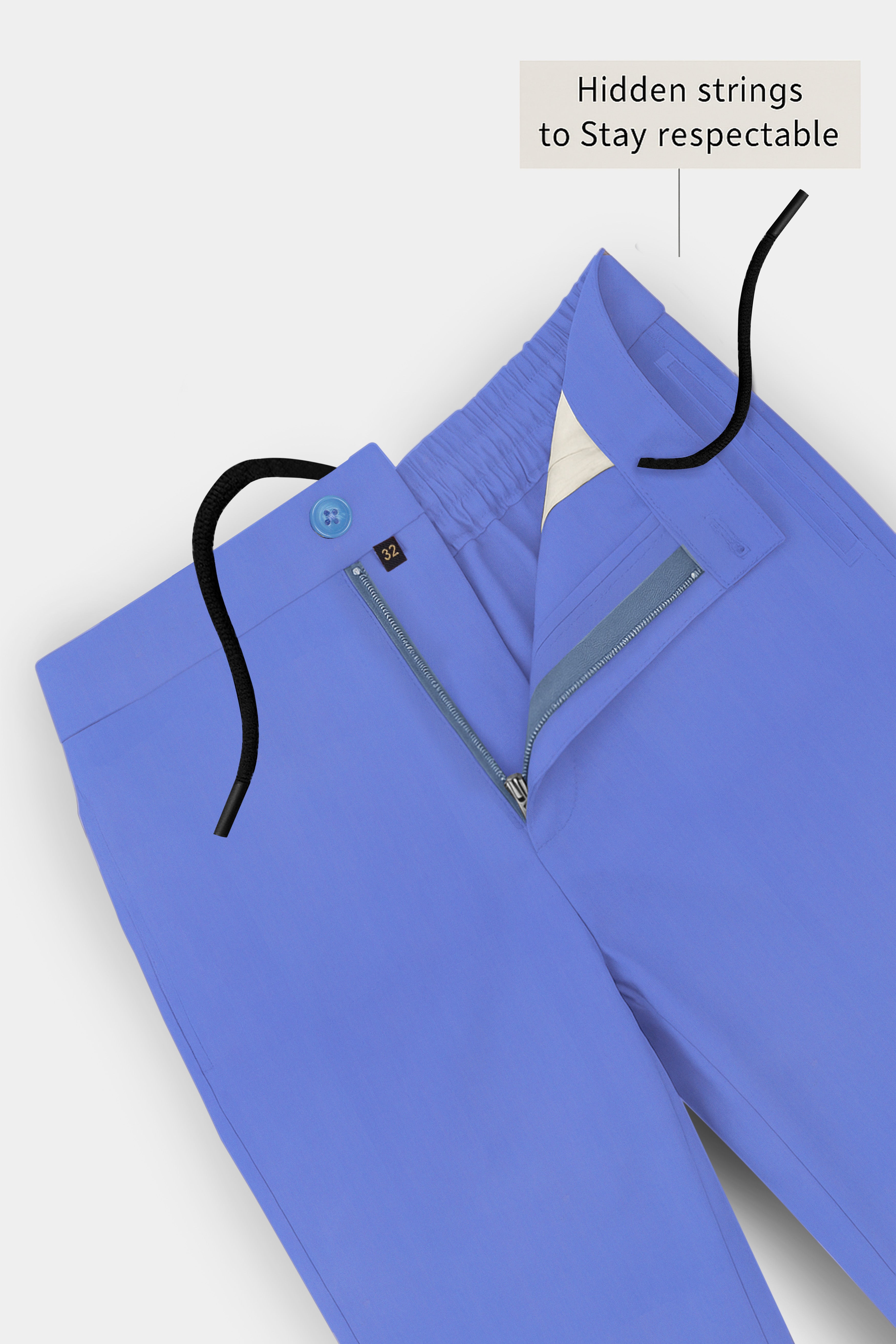 Bluviro-Scampi Blue Super Soft Poplin Giza Cotton Lounge Pant