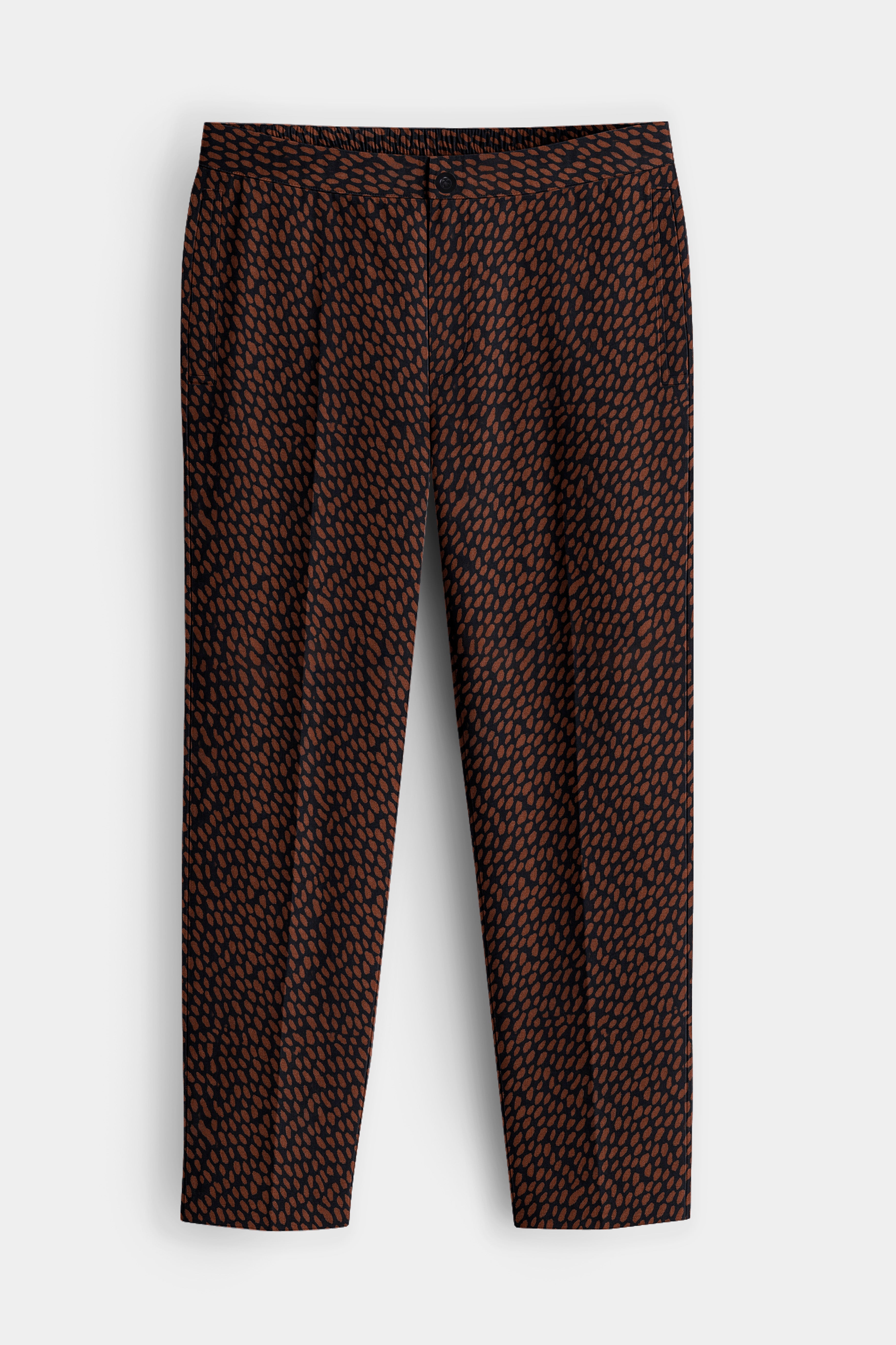 Leovira-Bistre Brown Leopard Pebble Printed Super Soft Premium Tencel Cotton Lounge Pant