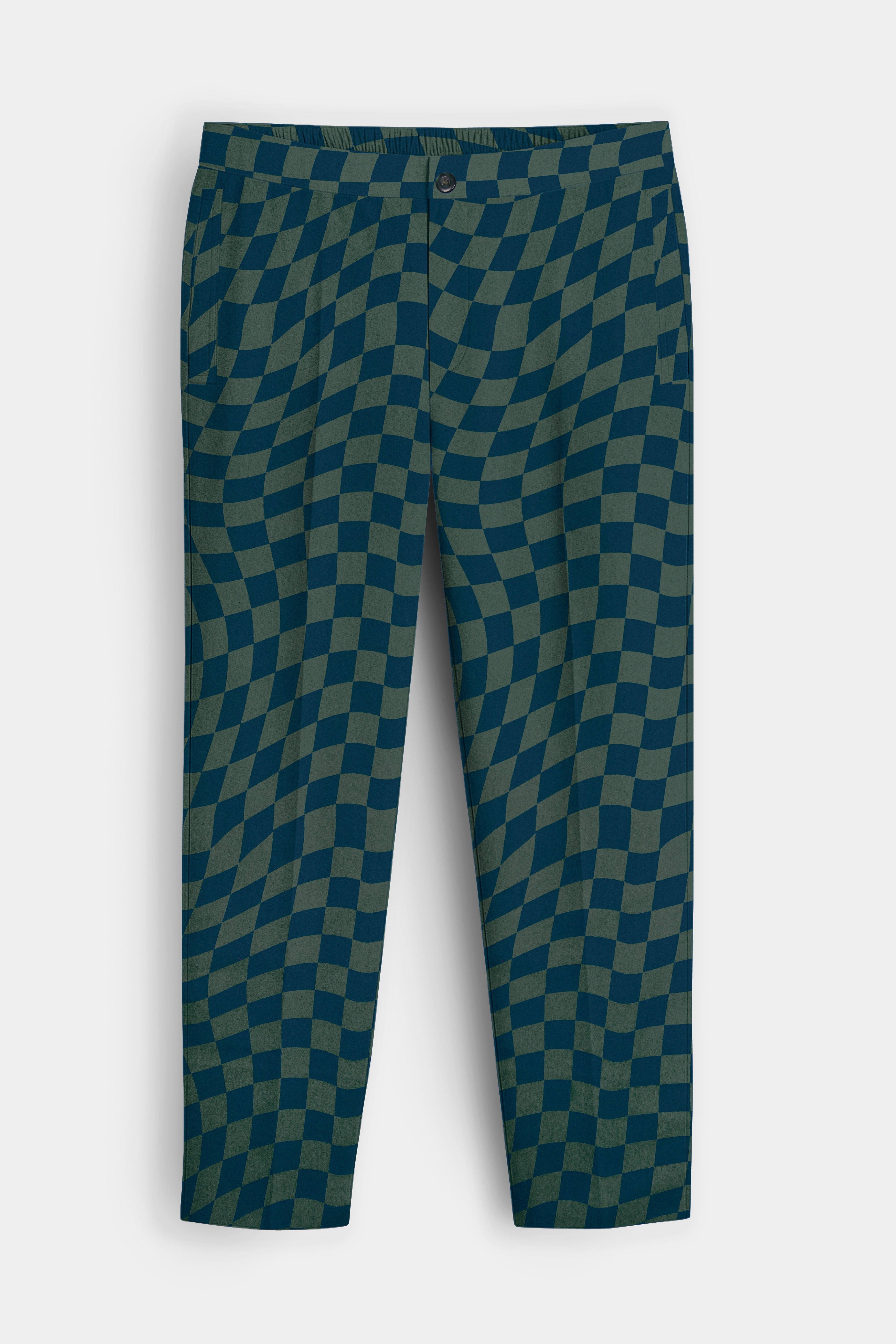 Plaivell-Celtic Green Plaid Super Soft Poplin Giza Cotton Lounge Pant