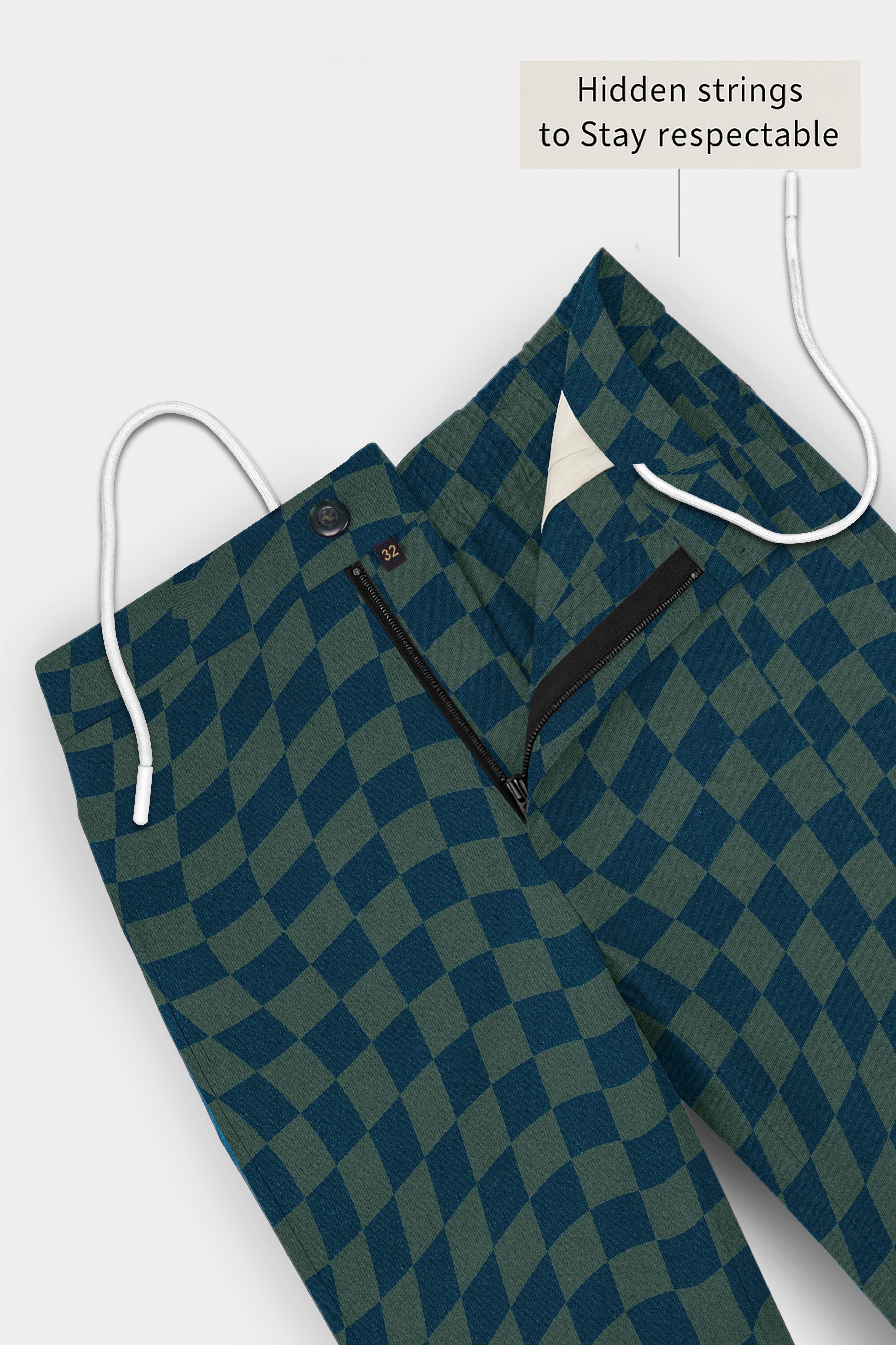 Plaivell-Celtic Green Plaid Super Soft Poplin Giza Cotton Lounge Pant