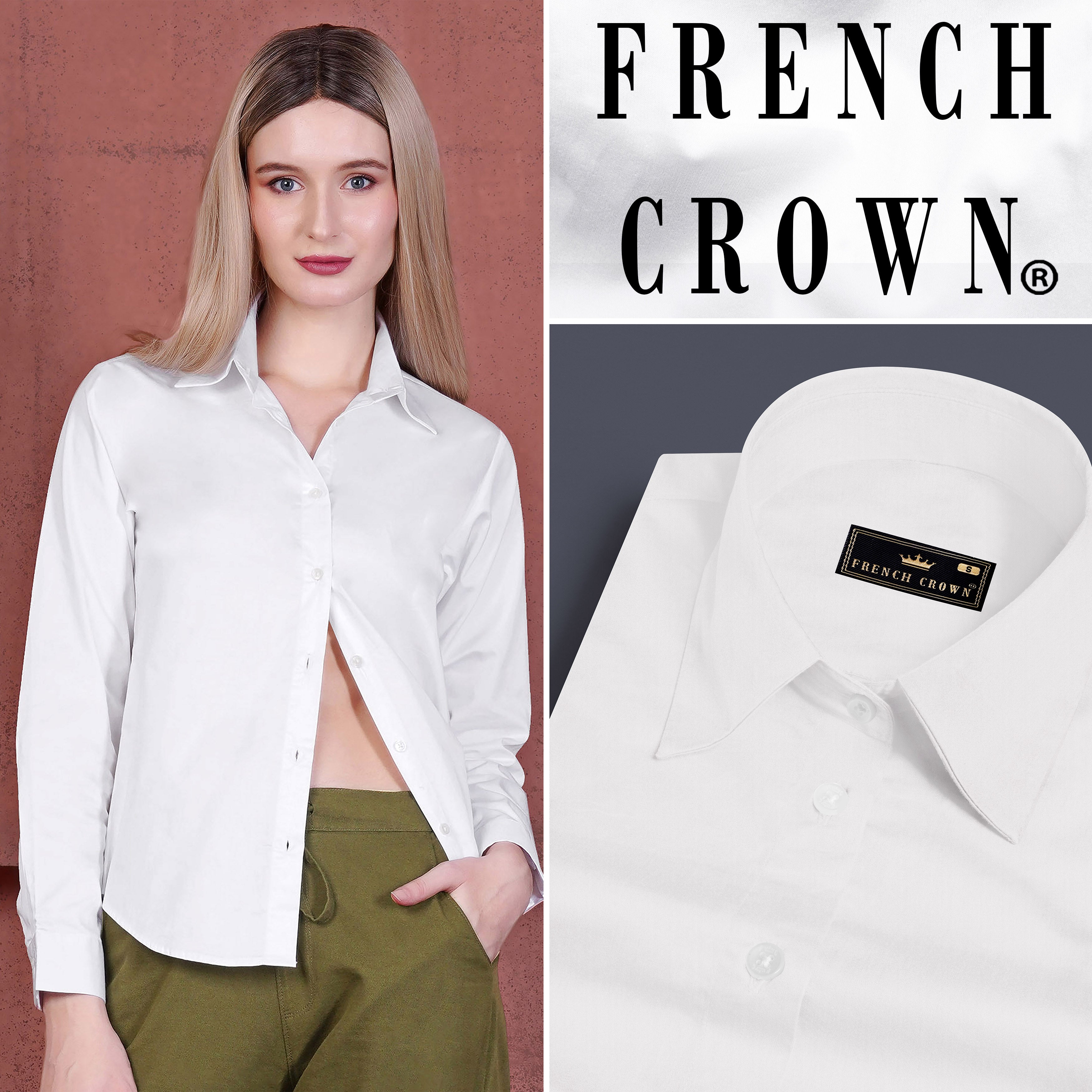 Bright White Premium Cotton Shirt - Main Image
