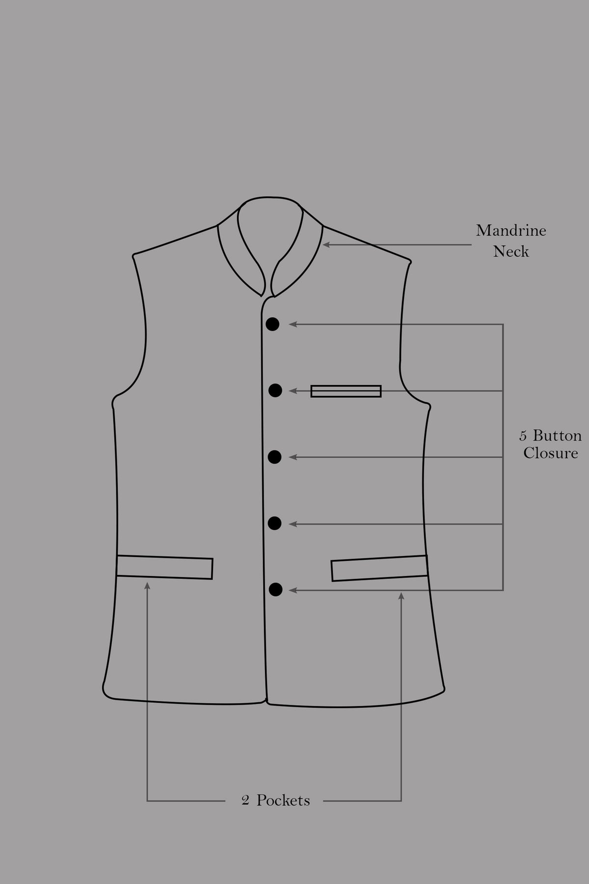 Monvex-Tuna Gray Pencil Striped Wool Rich Bandhgala Slight Stretch Suit
