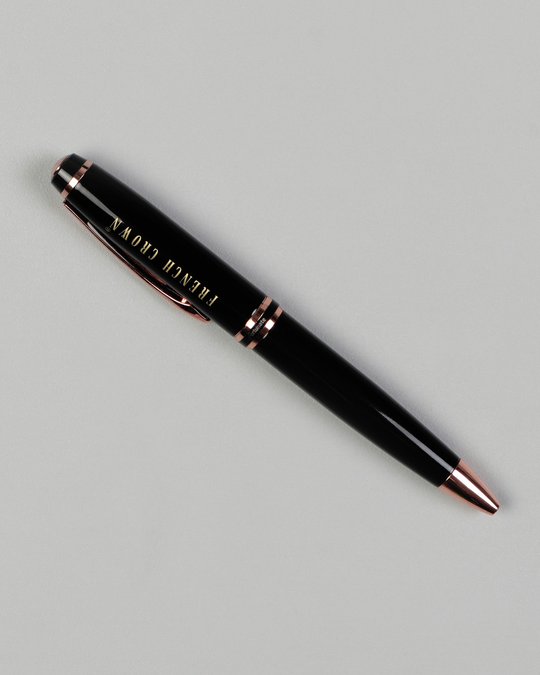 Glossy Jade Black with Rose Gold Trim BallPoint Pen