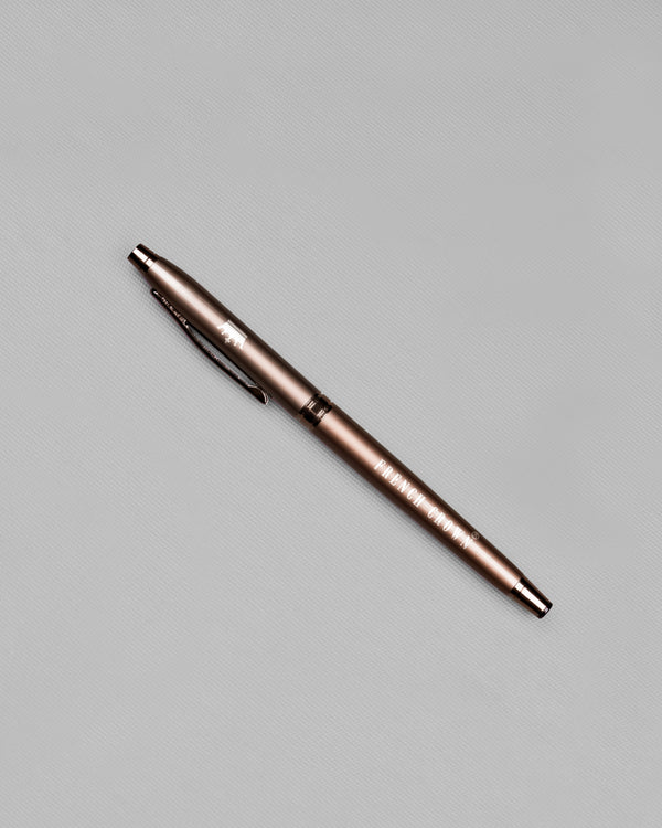 Glossy Brown with Rose Gold Detailed Ball Pen with Magnetic Cap P006