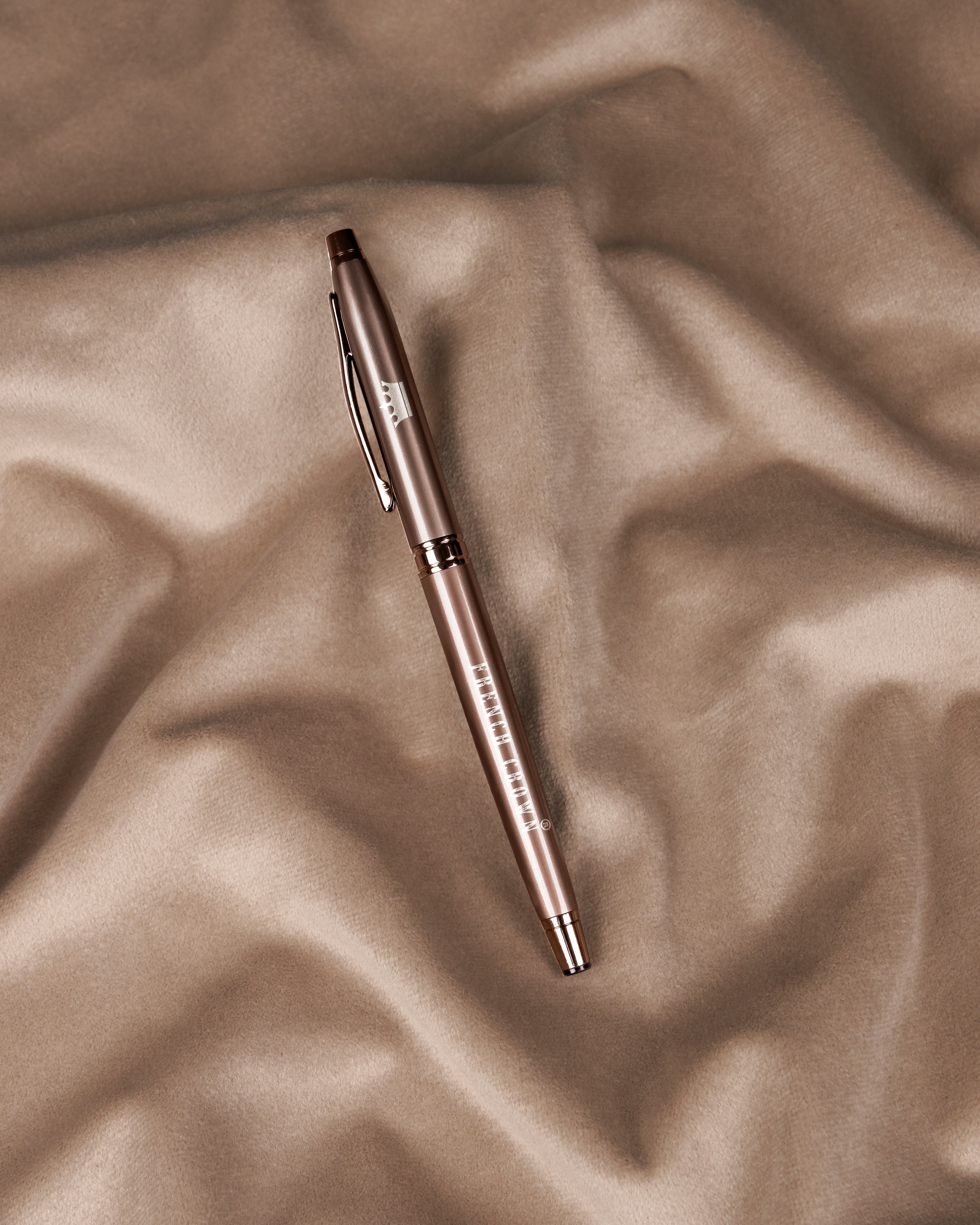 Glossy Brown with Rose Gold Detailed Ball Pen with Magnetic Cap P006