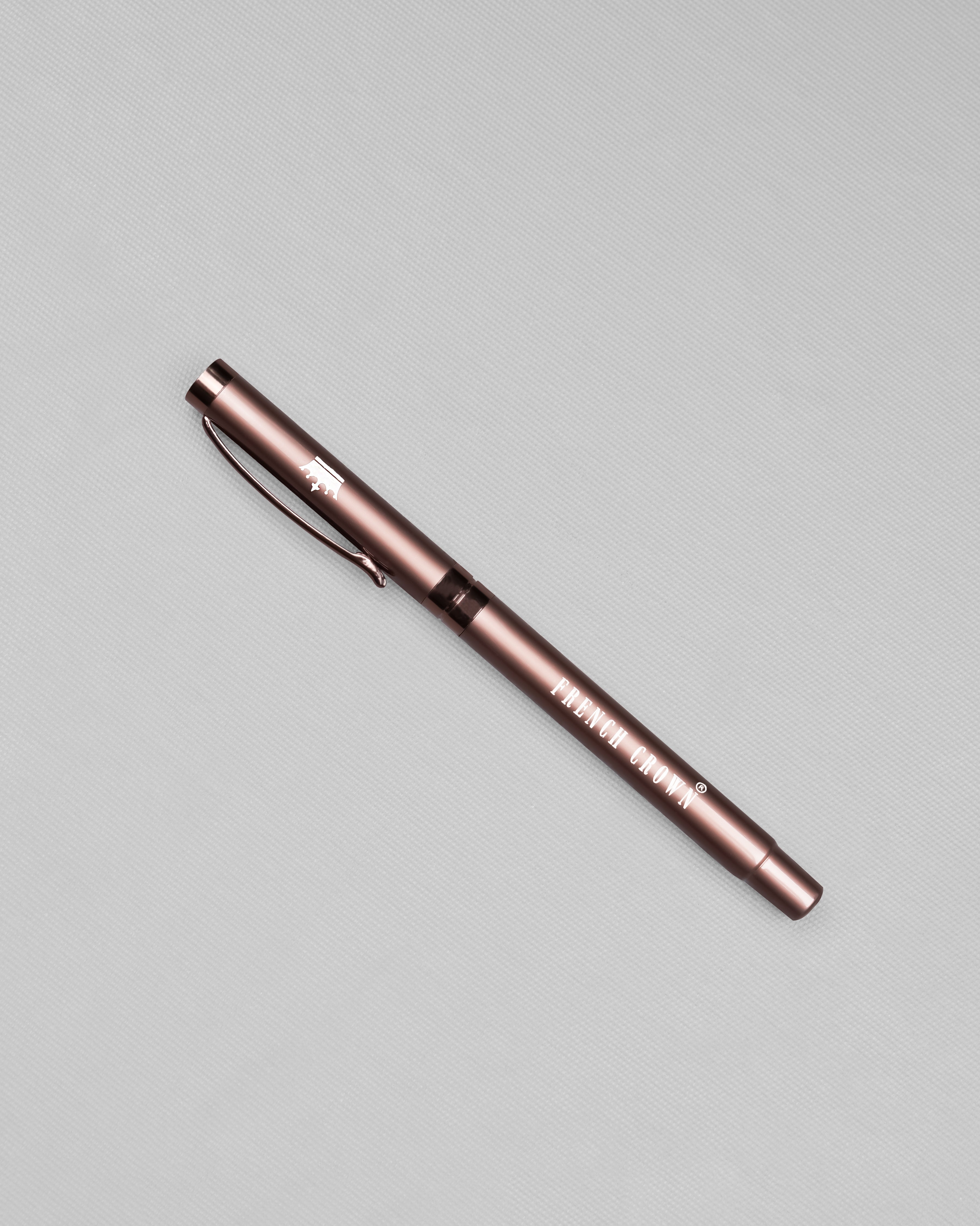 Glossy Brown with Rose Gold Detailed Ball Pen P038