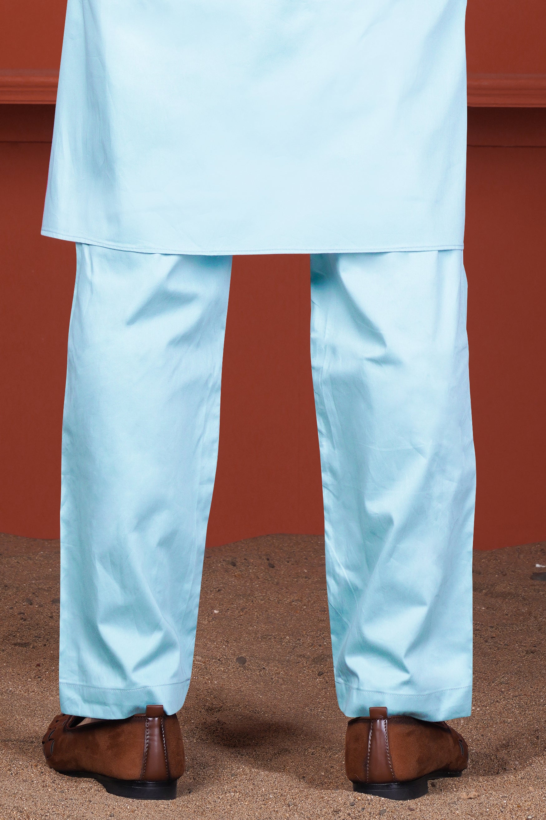 Sail Blue Subtle Sheen Super Soft Premium Cotton Pajama F-7917