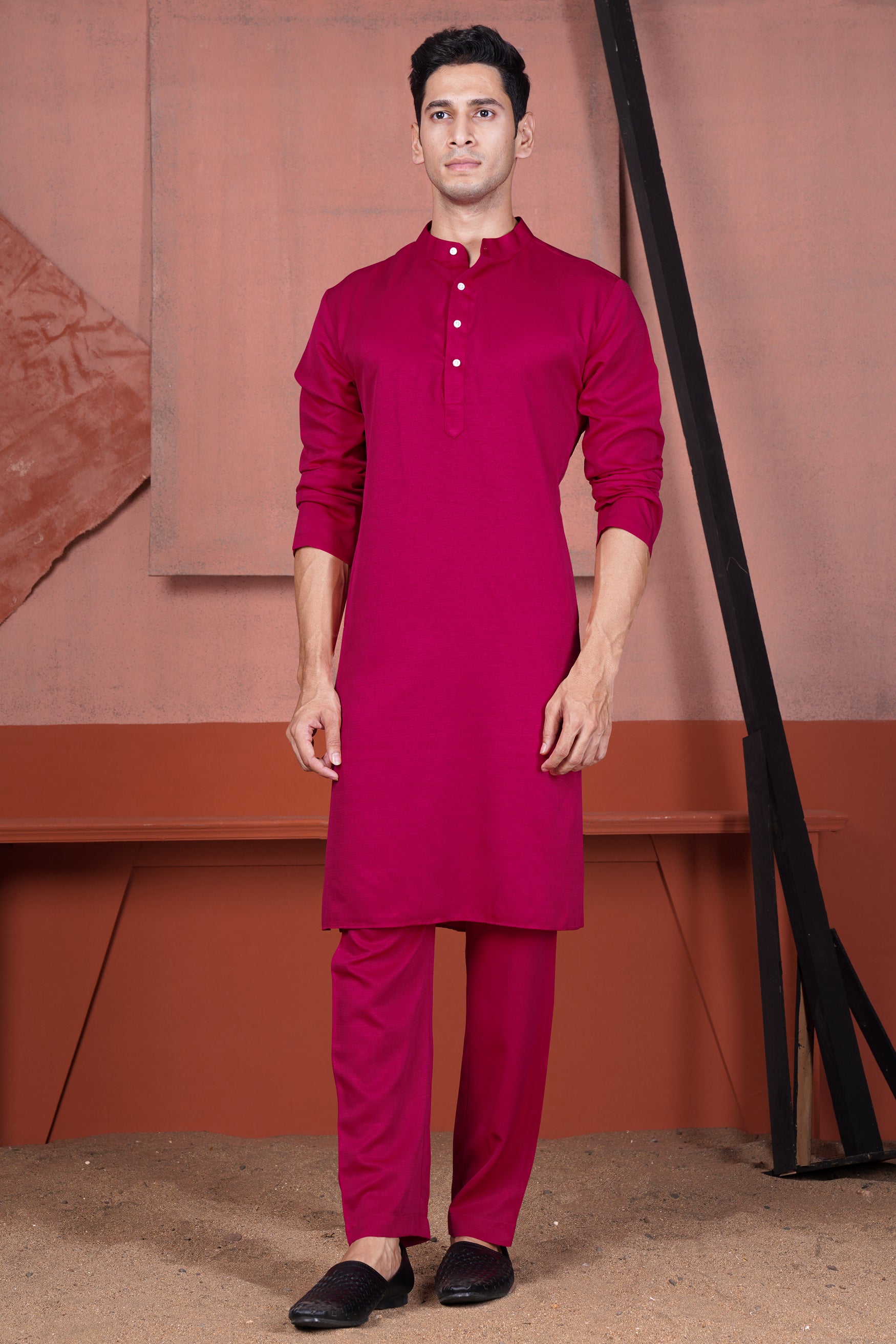 Cardinal Pink Viscose Pajama F-9048