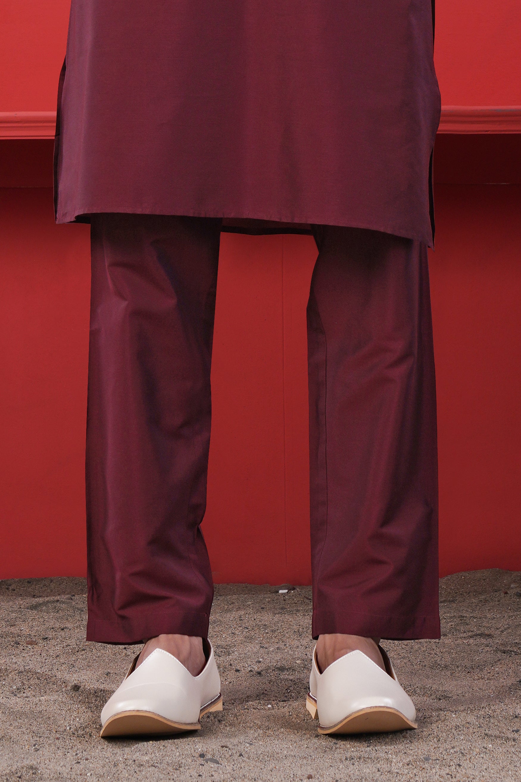 Plum Maroon Subtle Sheen Viscose Pajama F-8951