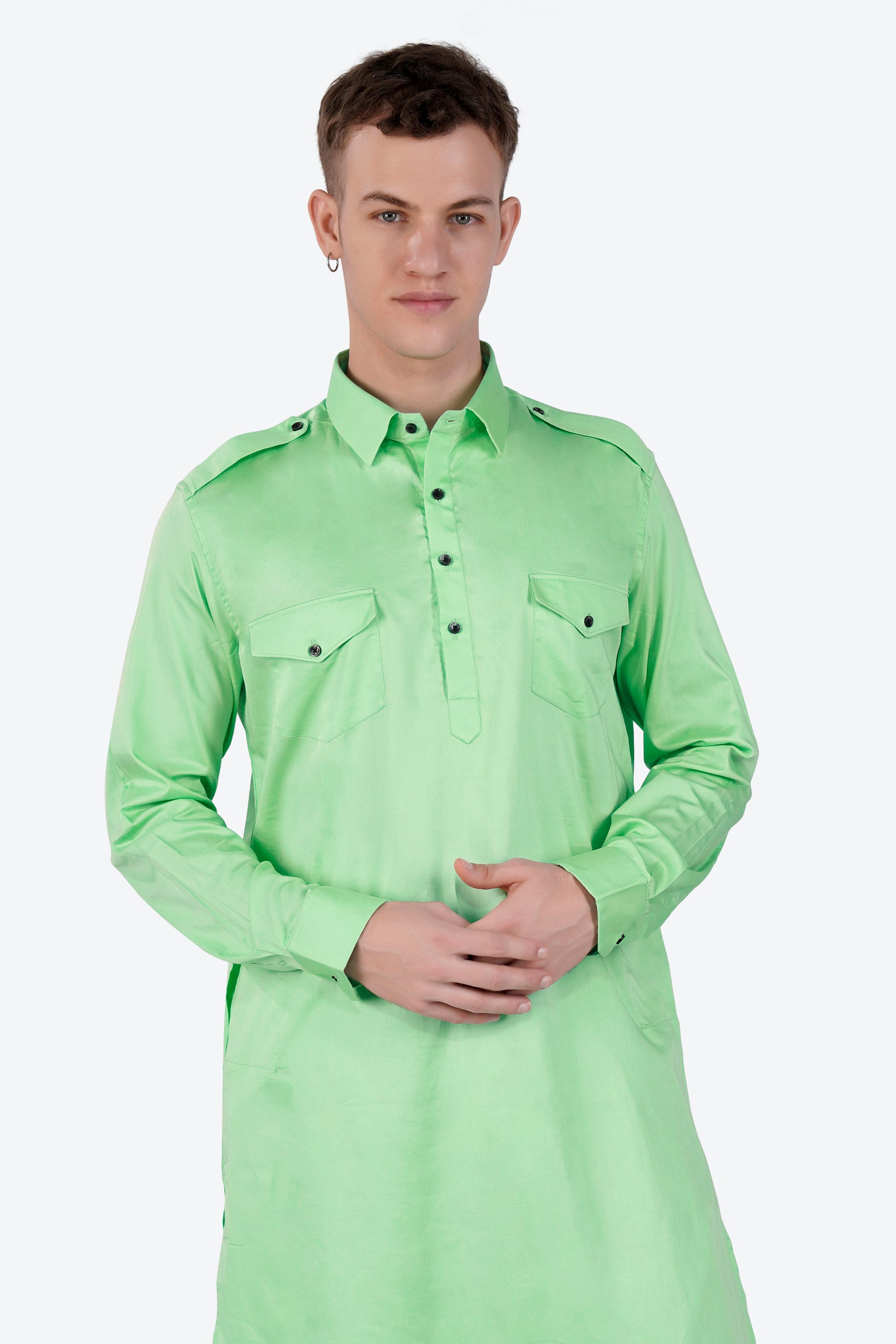 Celadon Green Subtle Sheen Super Soft Premium Cotton Pathani