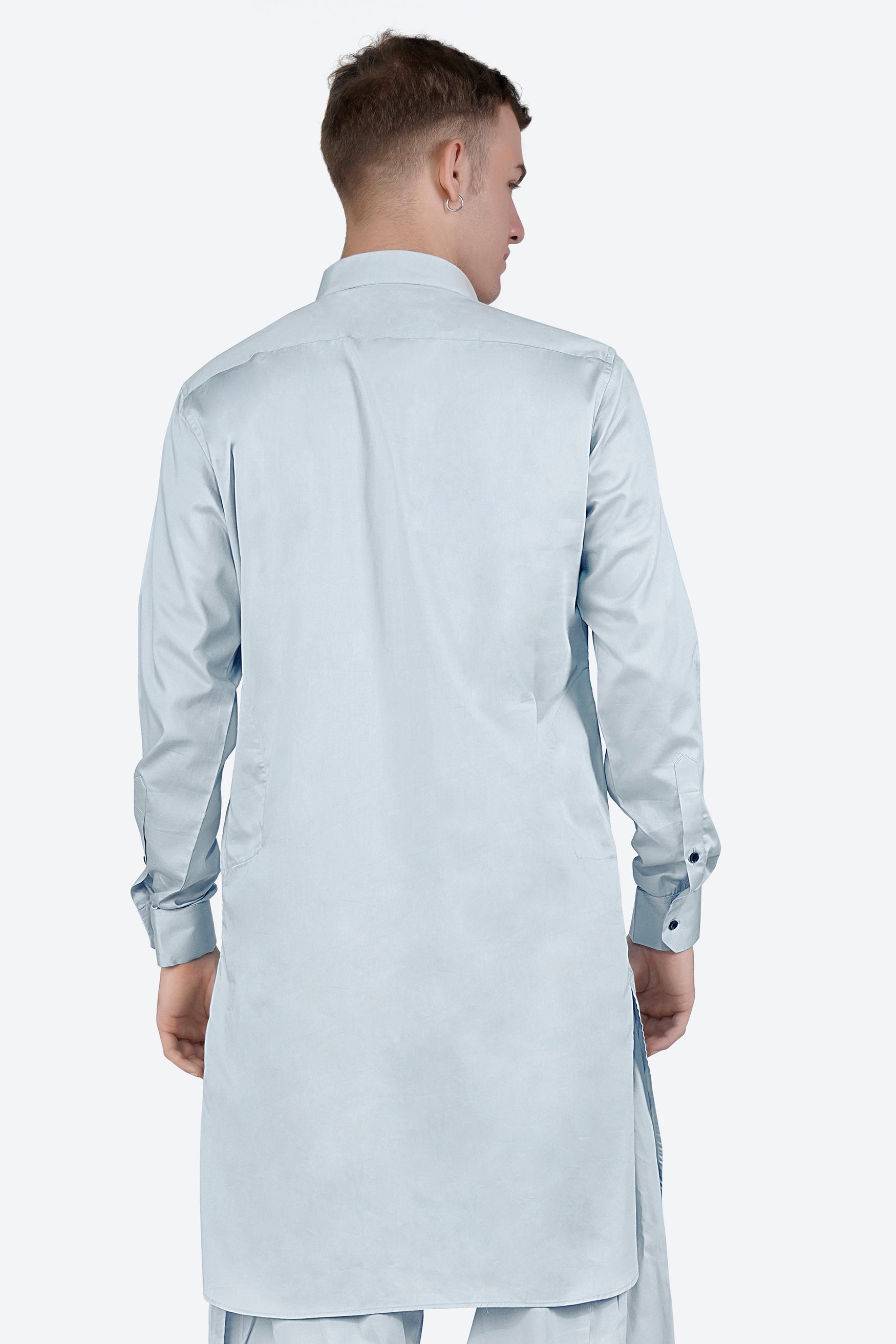 Oyster Gray Subtle Sheen Super Soft Premium Cotton Pathani