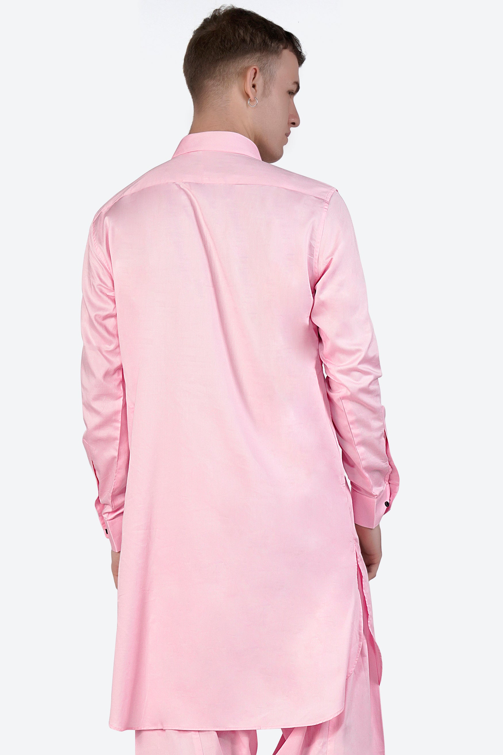 Pastel Pink Subtle Sheen Super Soft Premium Cotton Pathani