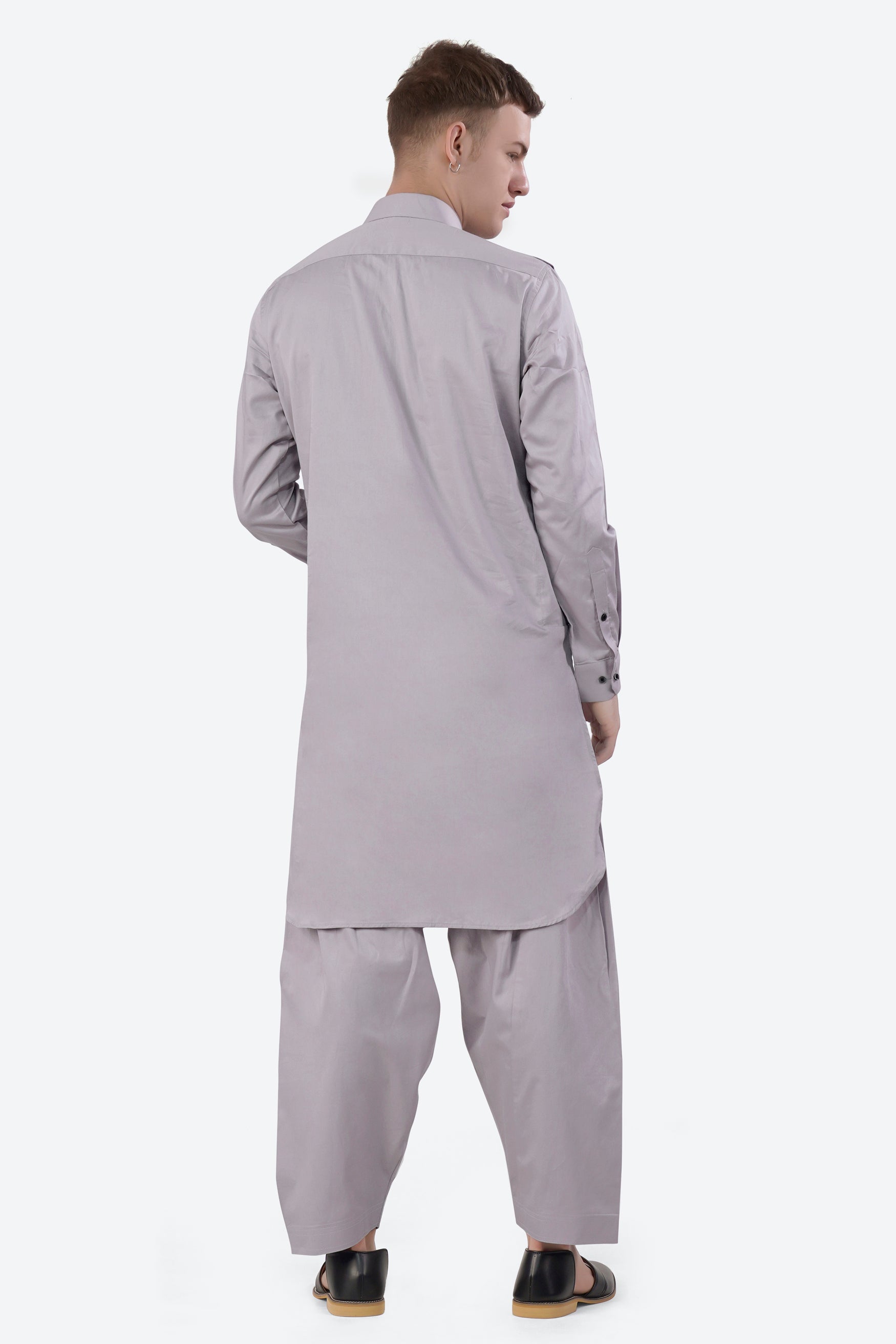 Pale Slate Lavender Subtle Sheen Super Soft Premium Cotton Pathani