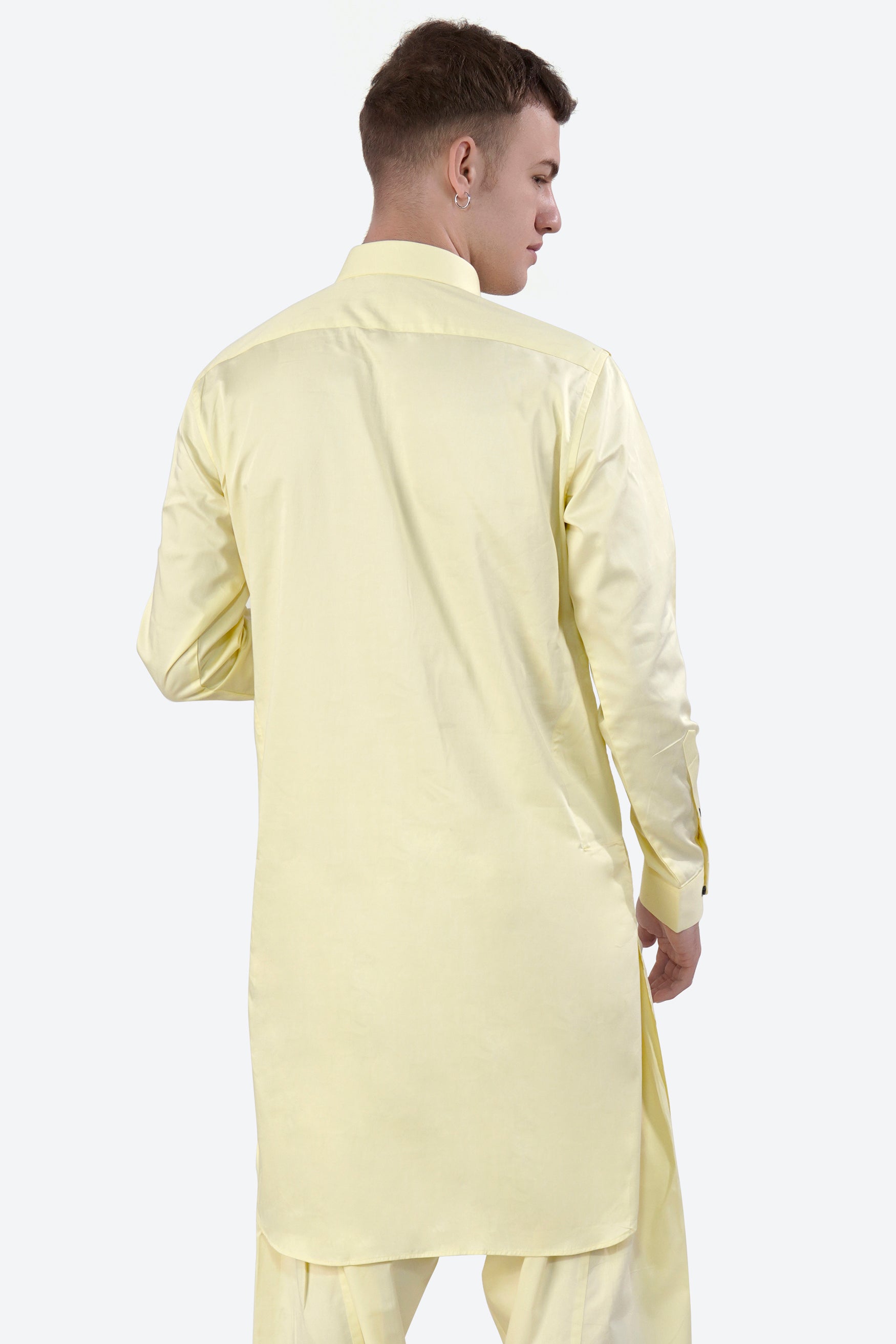 Oasis Yellow Subtle Sheen Super Soft Premium Cotton Pathani