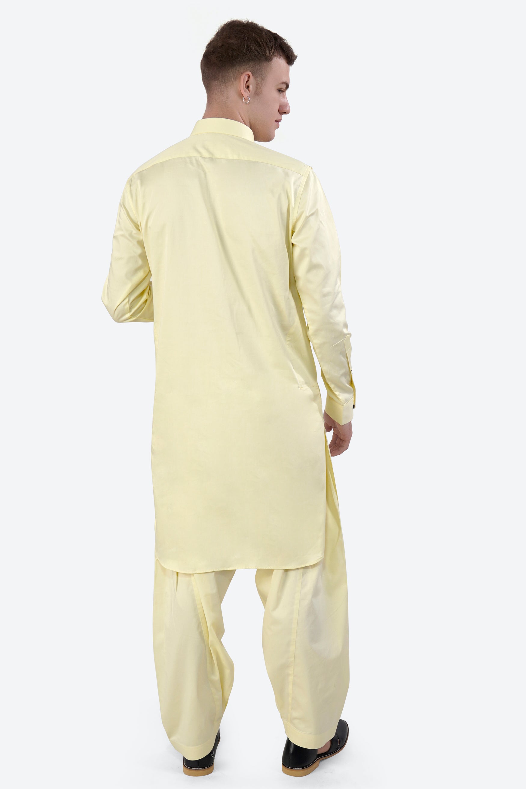 Oasis Yellow Subtle Sheen Super Soft Premium Cotton Pathani