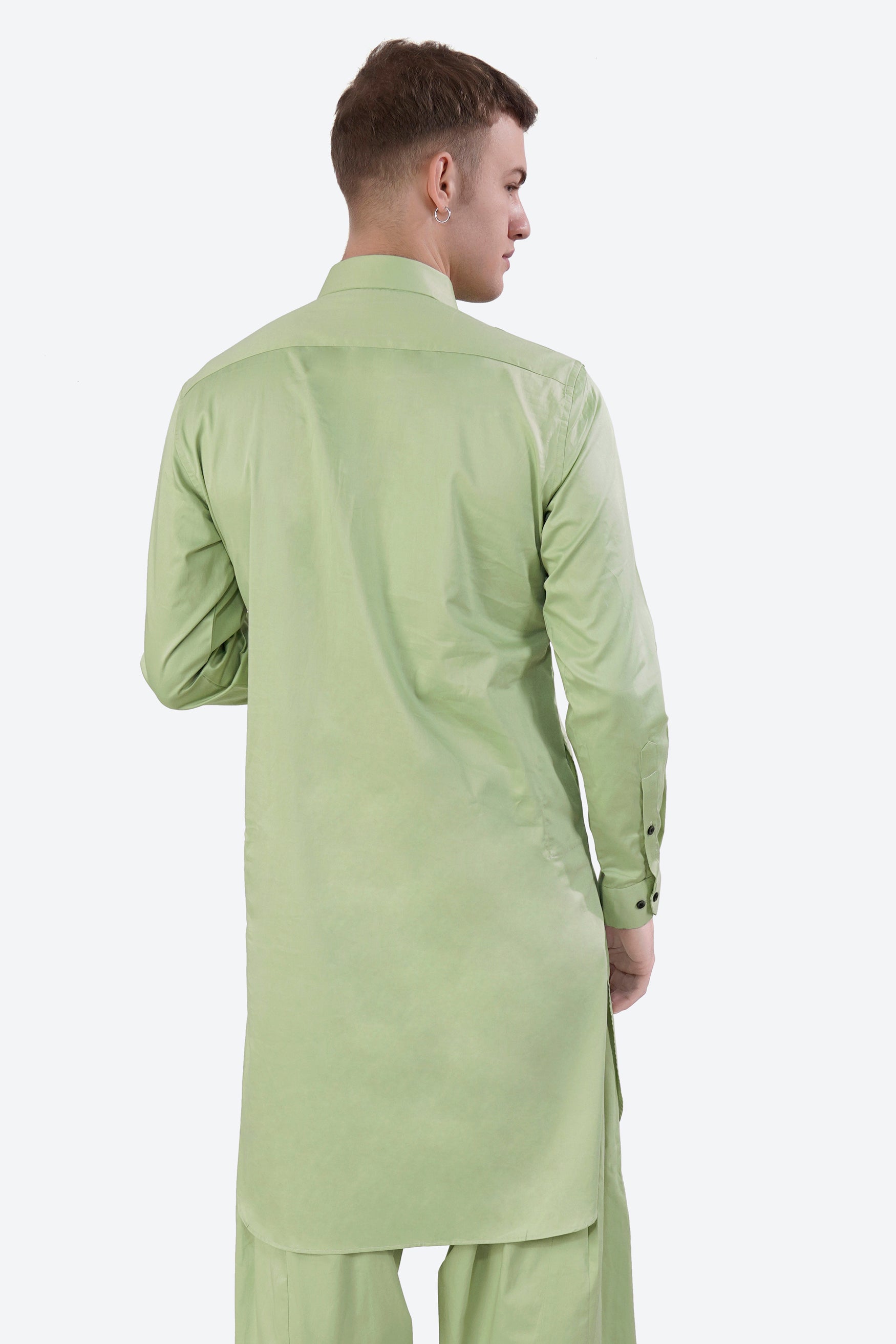 Swamp Green Subtle Sheen Super Soft Premium Cotton Pathani