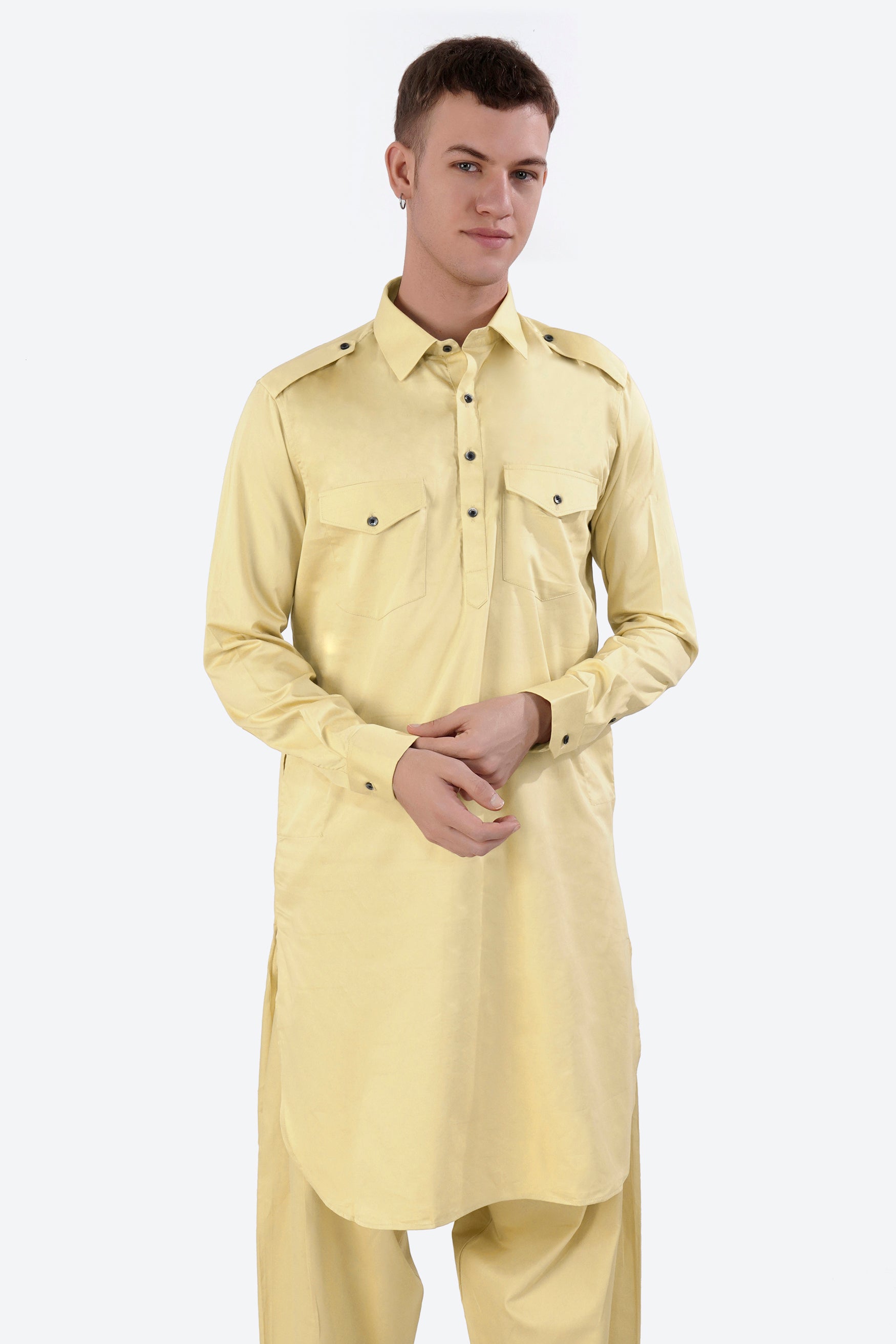 Sidecar Beige Subtle Sheen Super Soft Premium Cotton Pathani