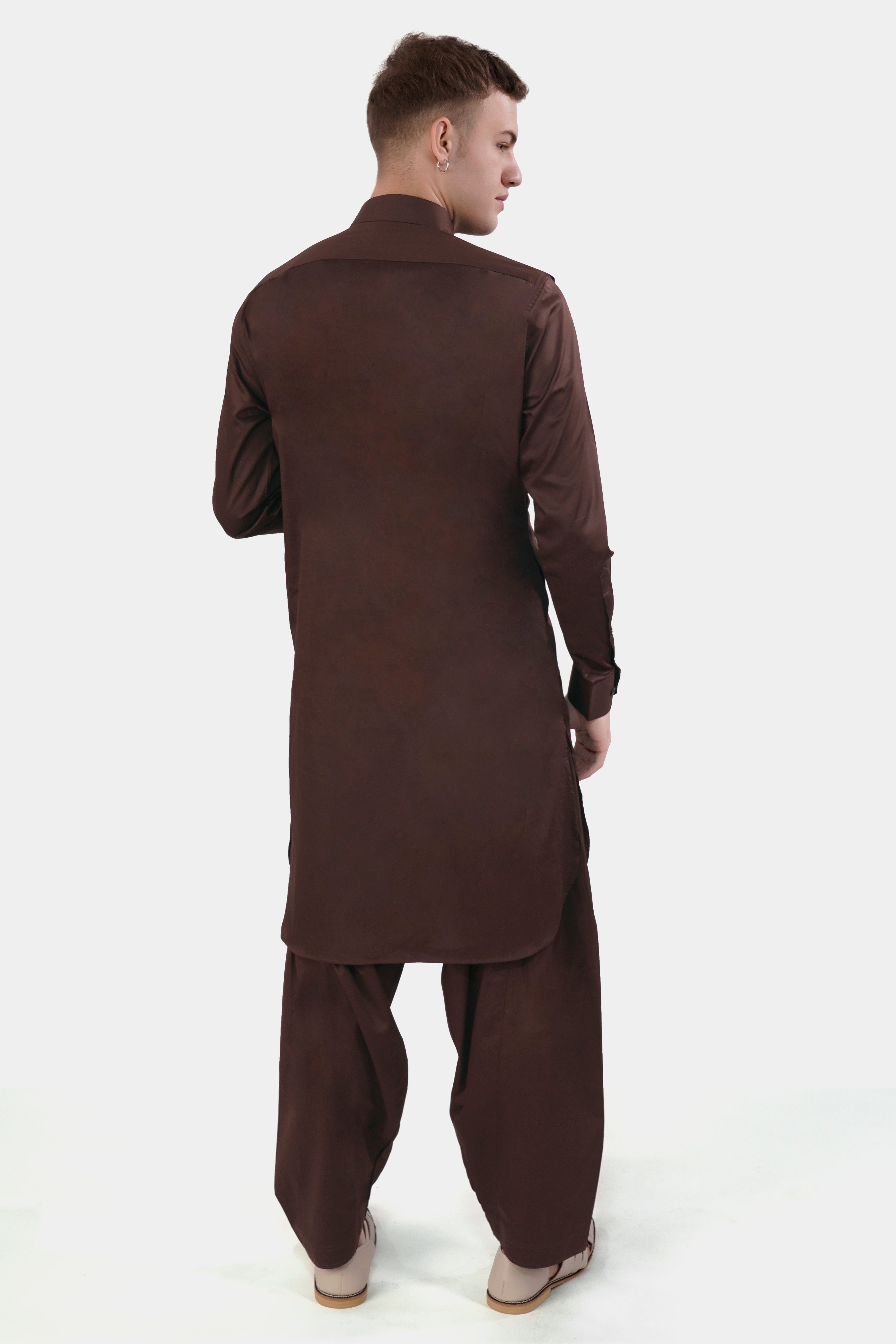 Bistre Brown Subtle Sheen Super Soft Premium Cotton Dhoti