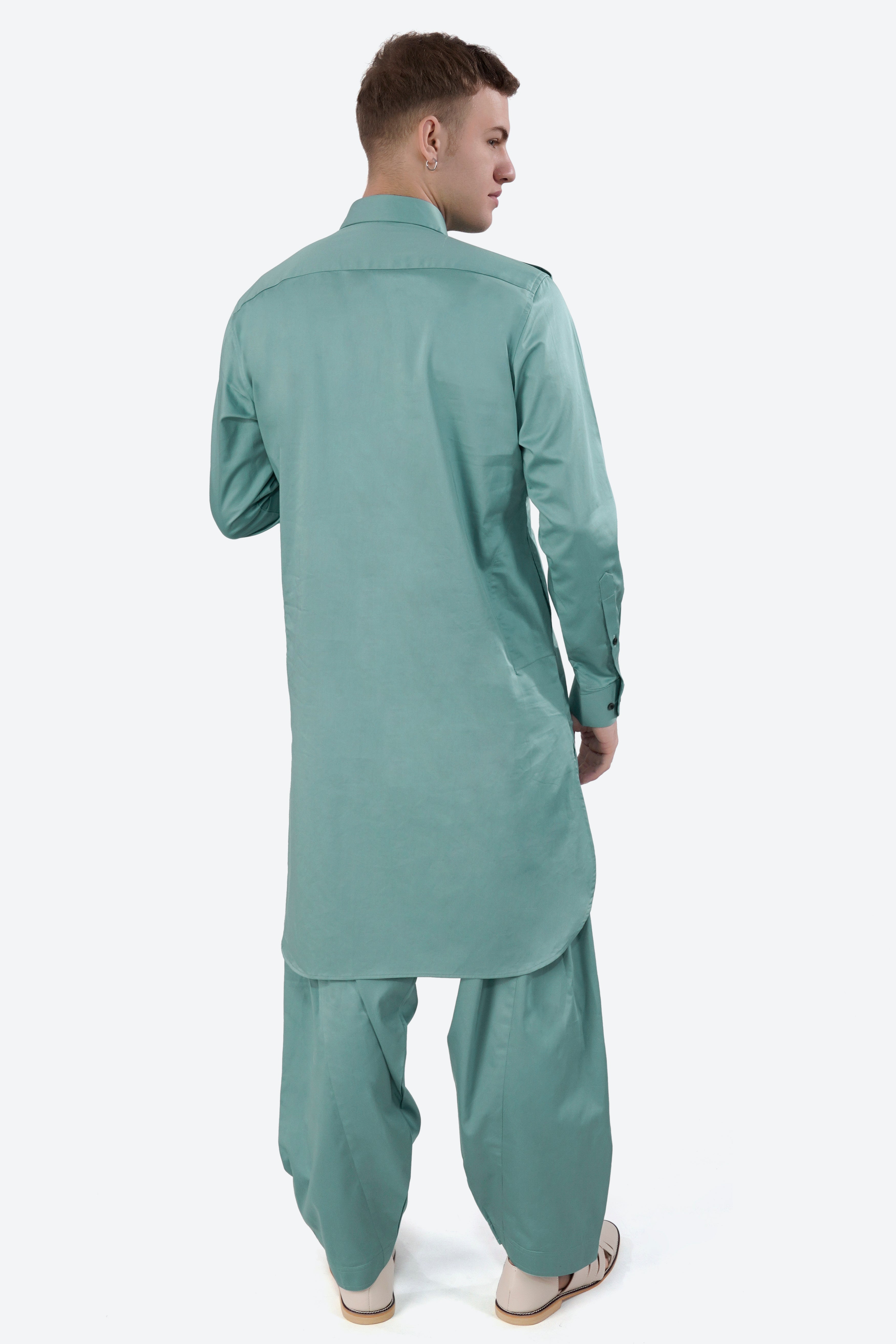 Neptune Blue Subtle Sheen Super Soft Premium Cotton Dhoti