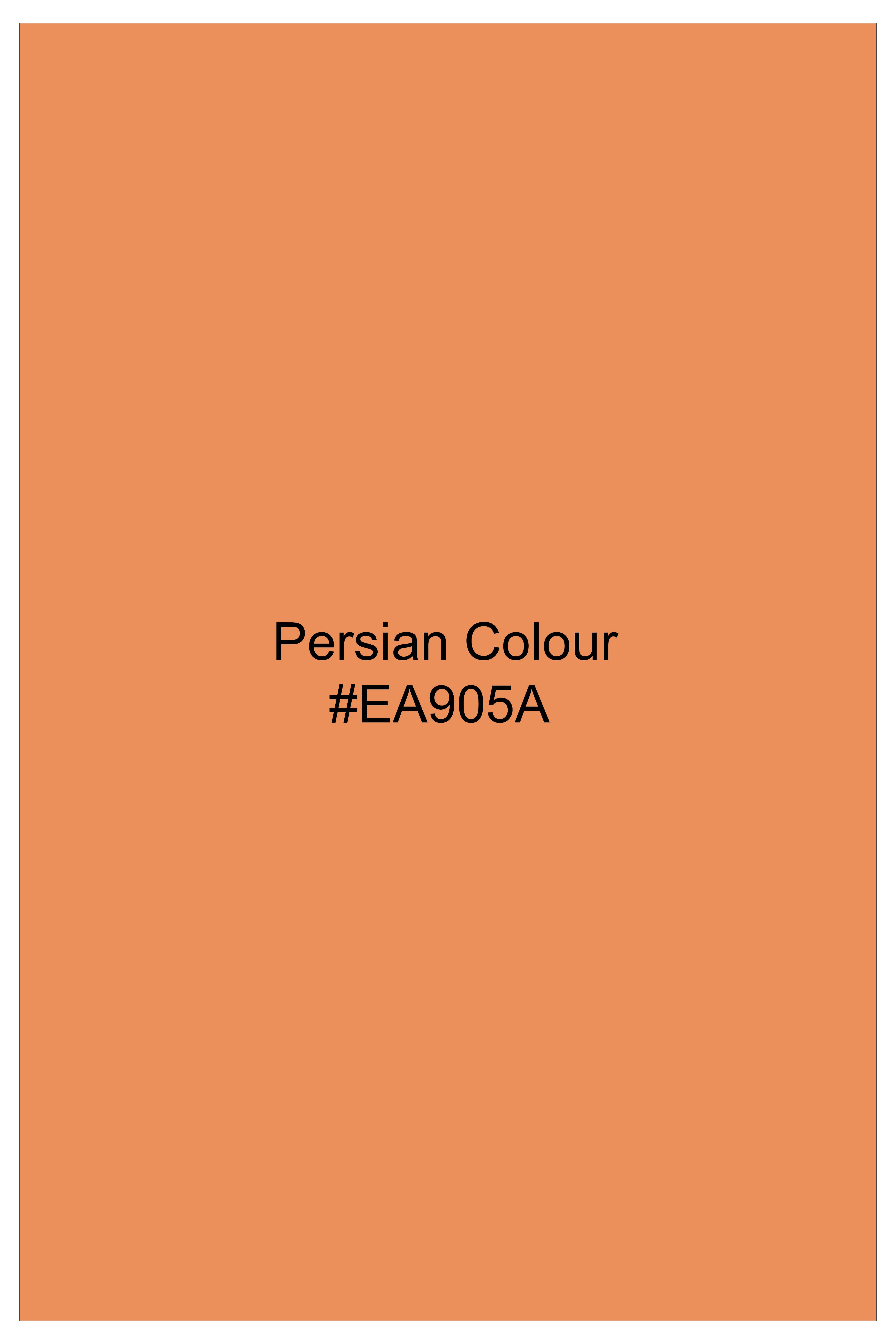 Safforo-Persian Orange Subtle Sheen Super Soft Premium Cotton Cut Away Collar Dress Shirt
