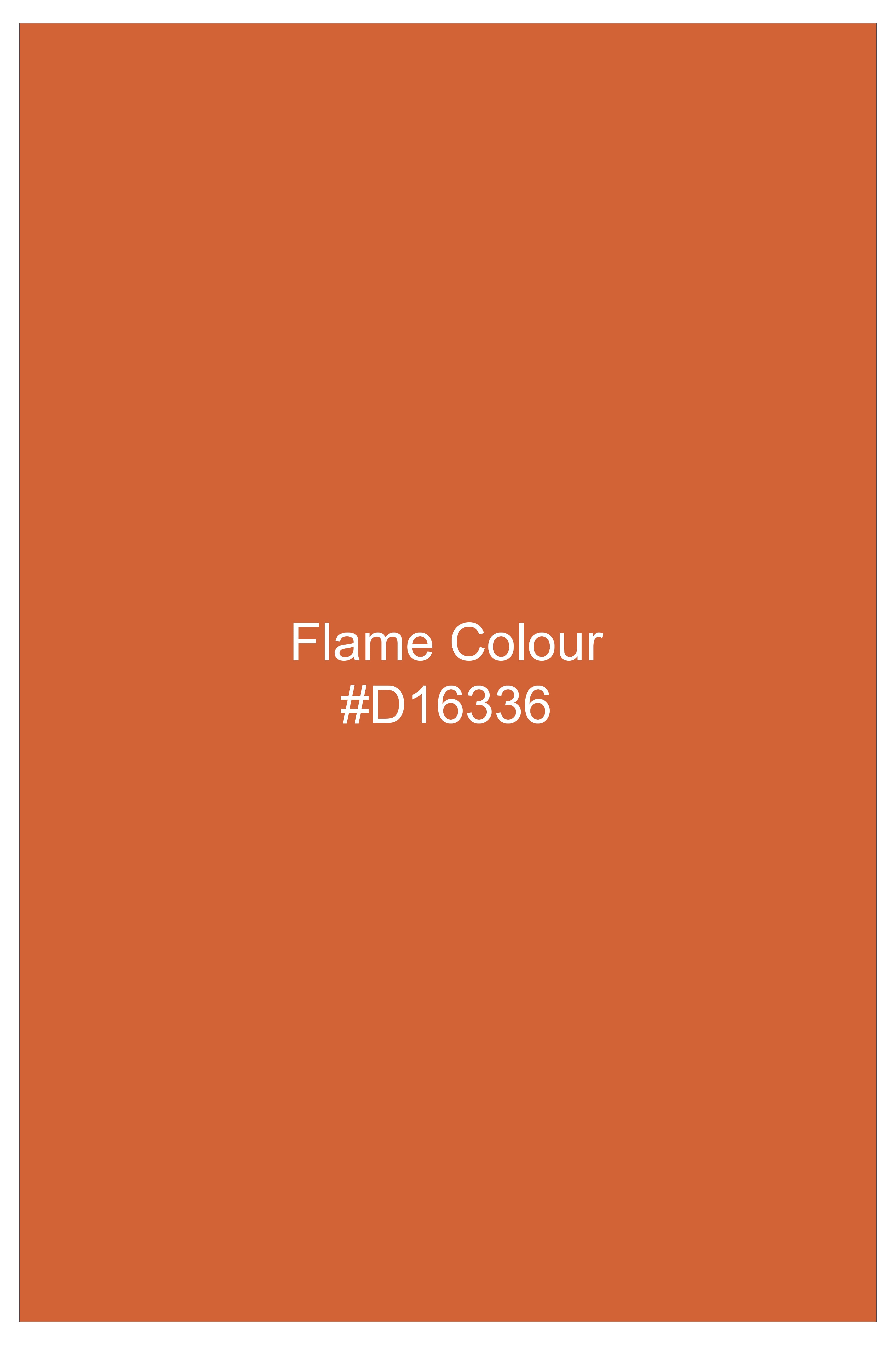 Flame Orange Luxurious Linen Kurta Shirt