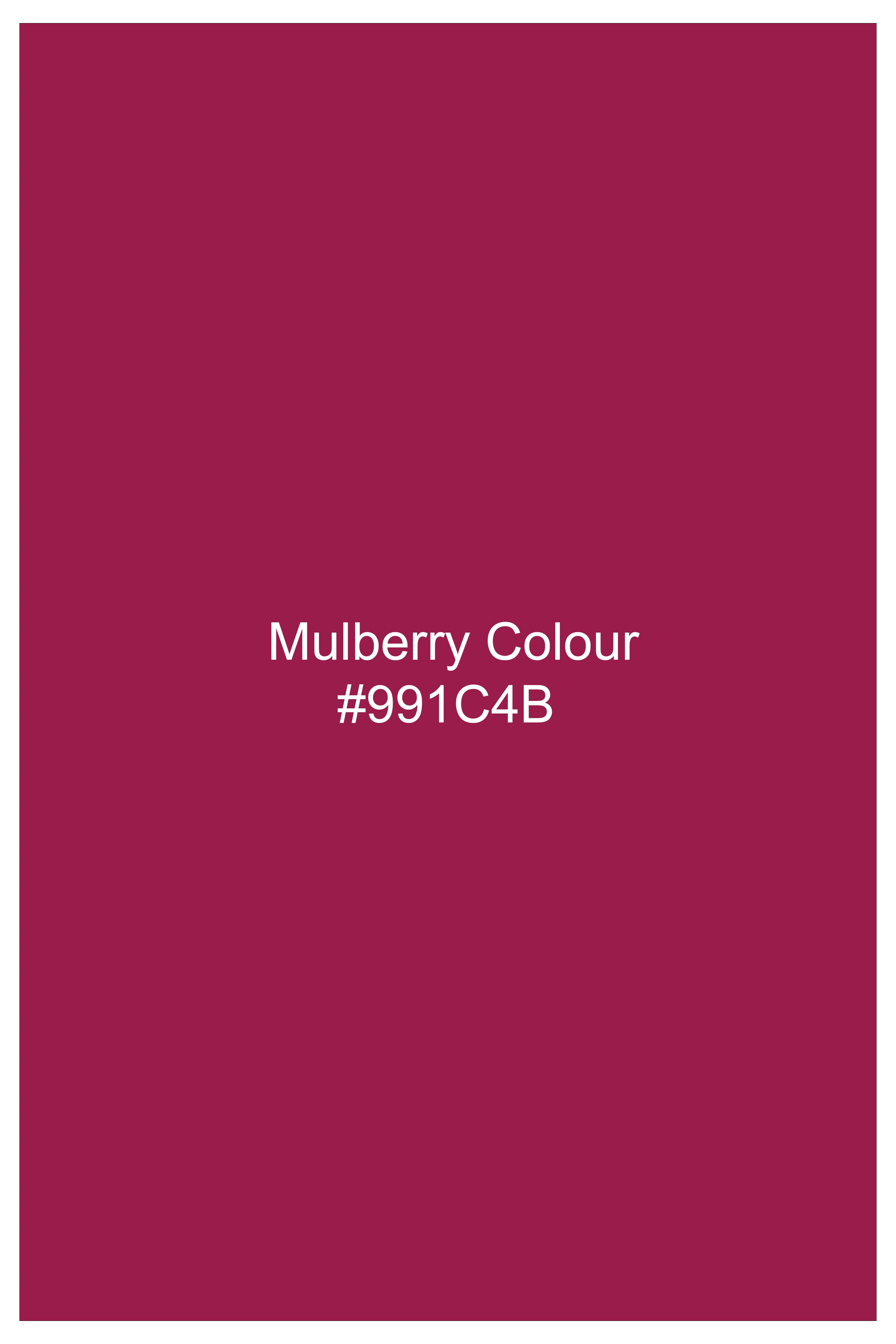 Violet Glow-Mulberry Pink Dobby Textured Premium Giza Cotton Dress Shirt
