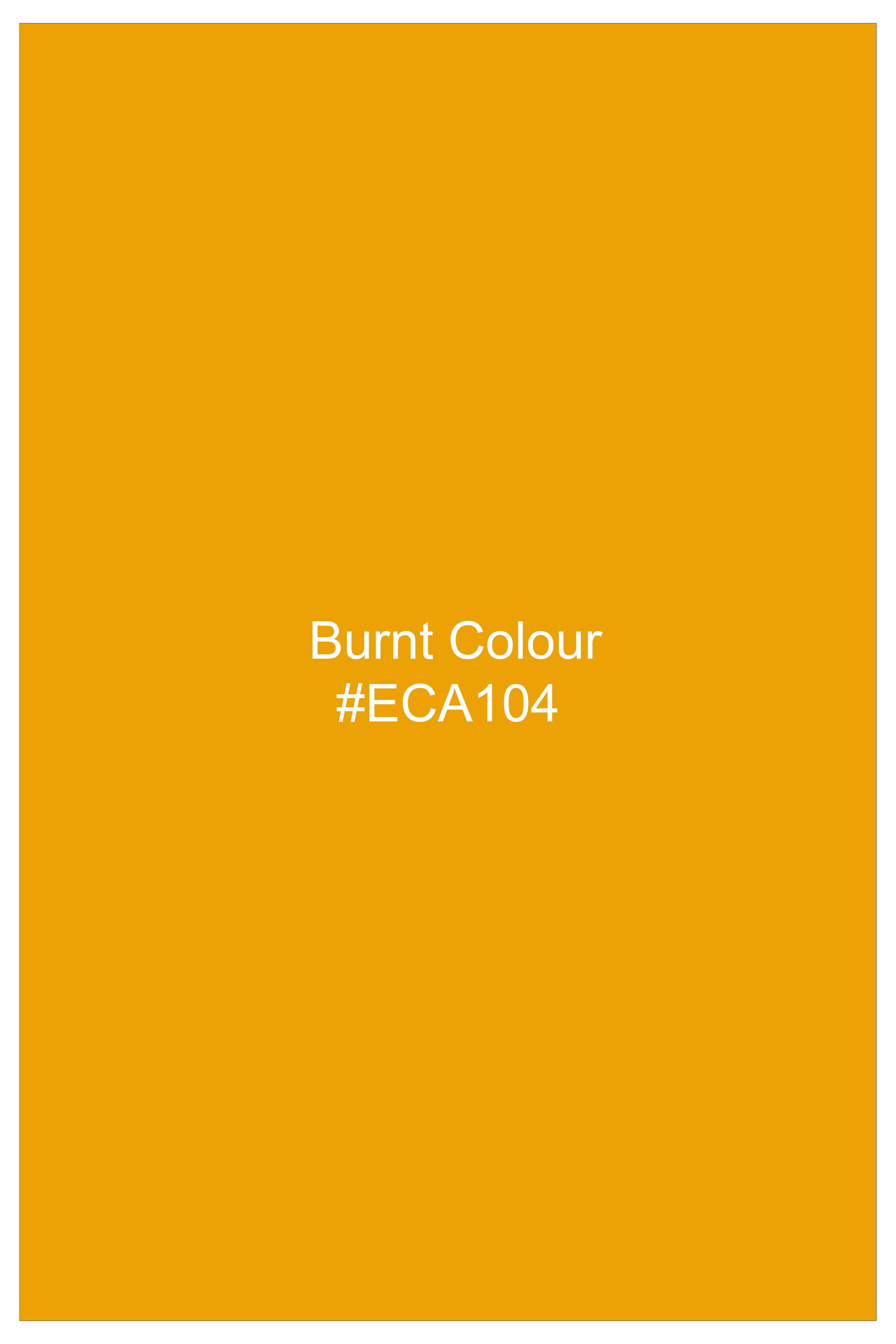 Amberine-Burnt Yellow Plaid Super Soft Tencel Casual Kurta Shirt