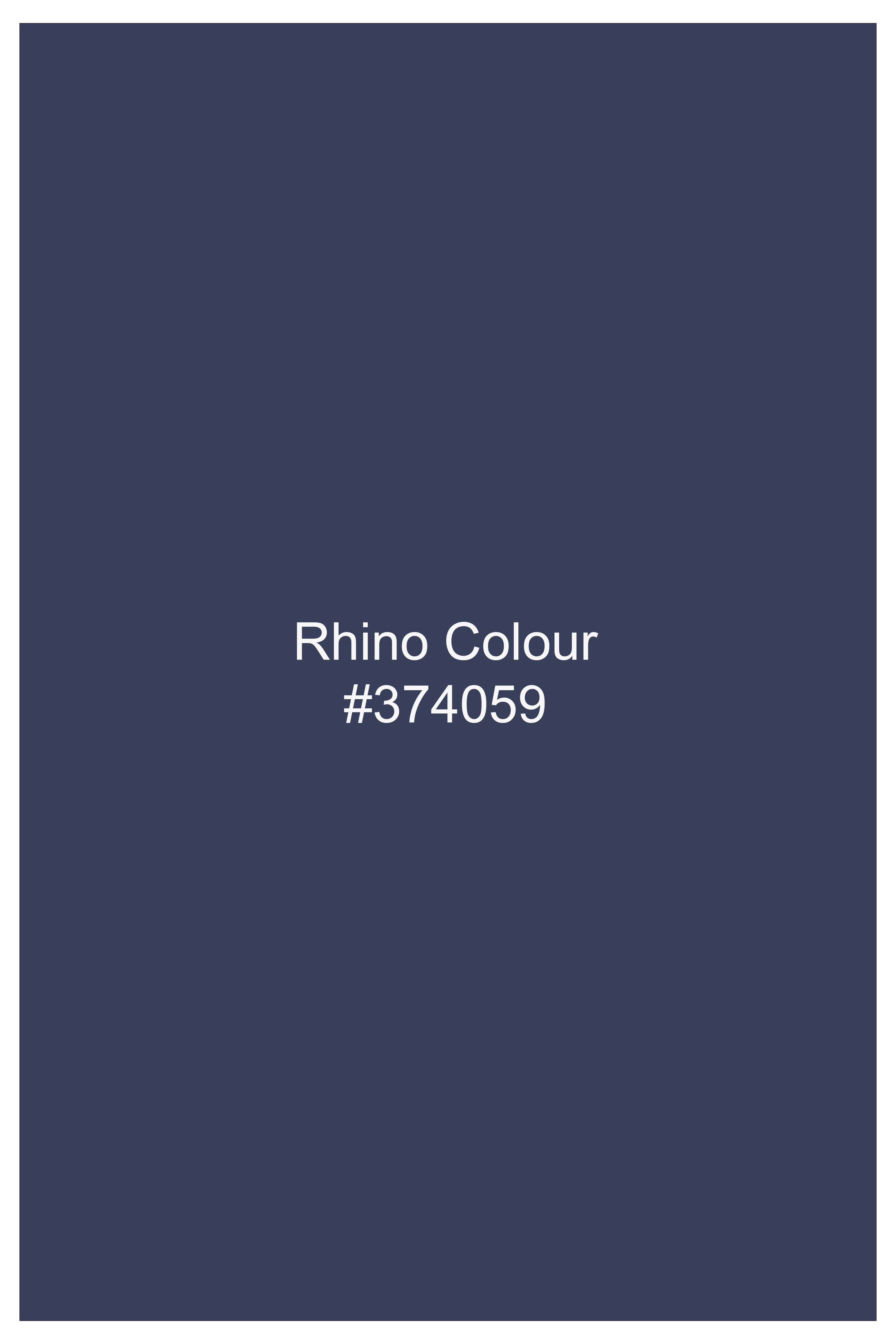 Rhino Blue Coconut Tree Printed Poplin Giza Cotton Shirt