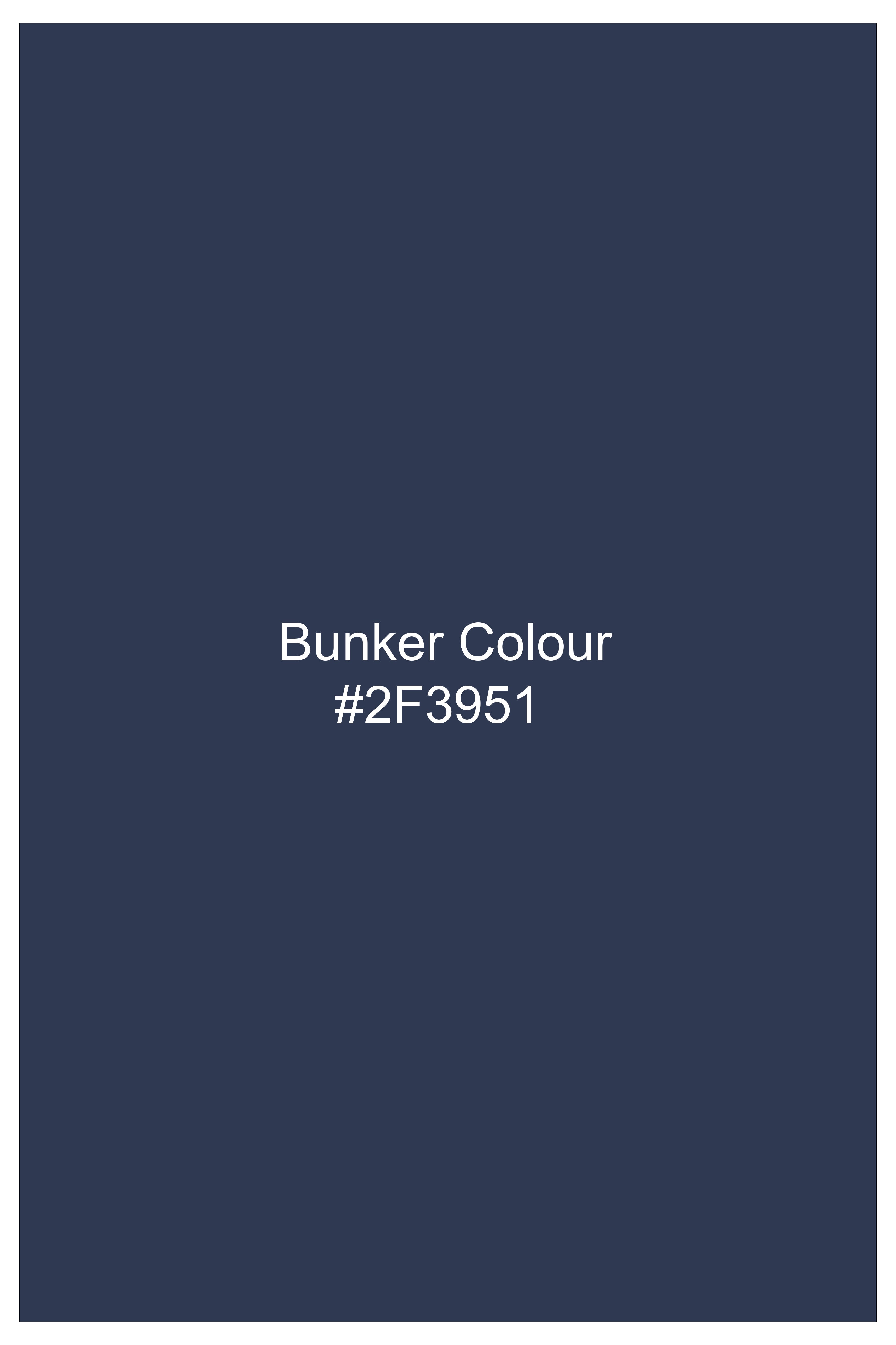 Mariner-Bunker Blue Luxurious Linen Mandarin Dress Shirt