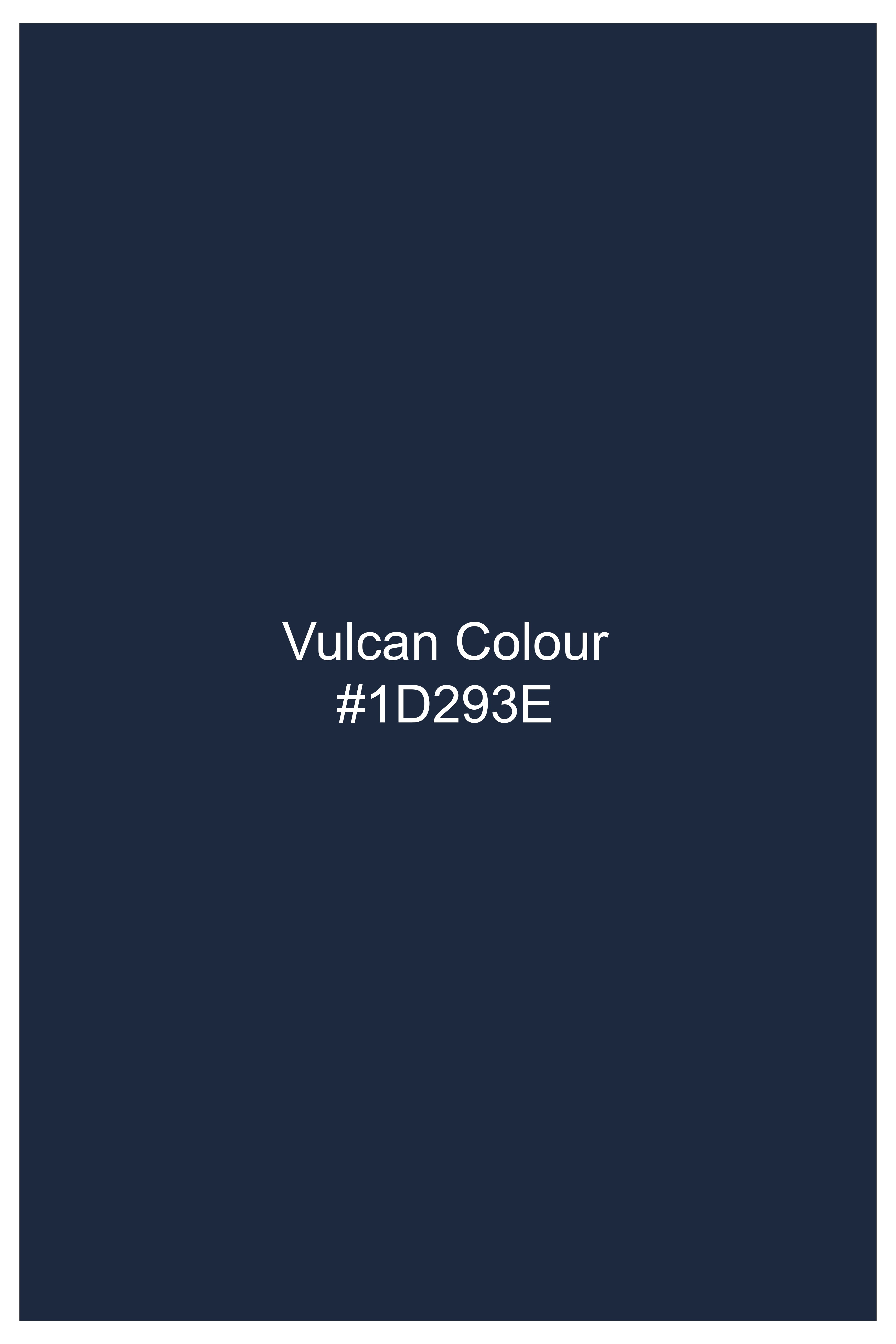 Vulcan Blue Flower Printed Poplin Giza Cotton Shirt