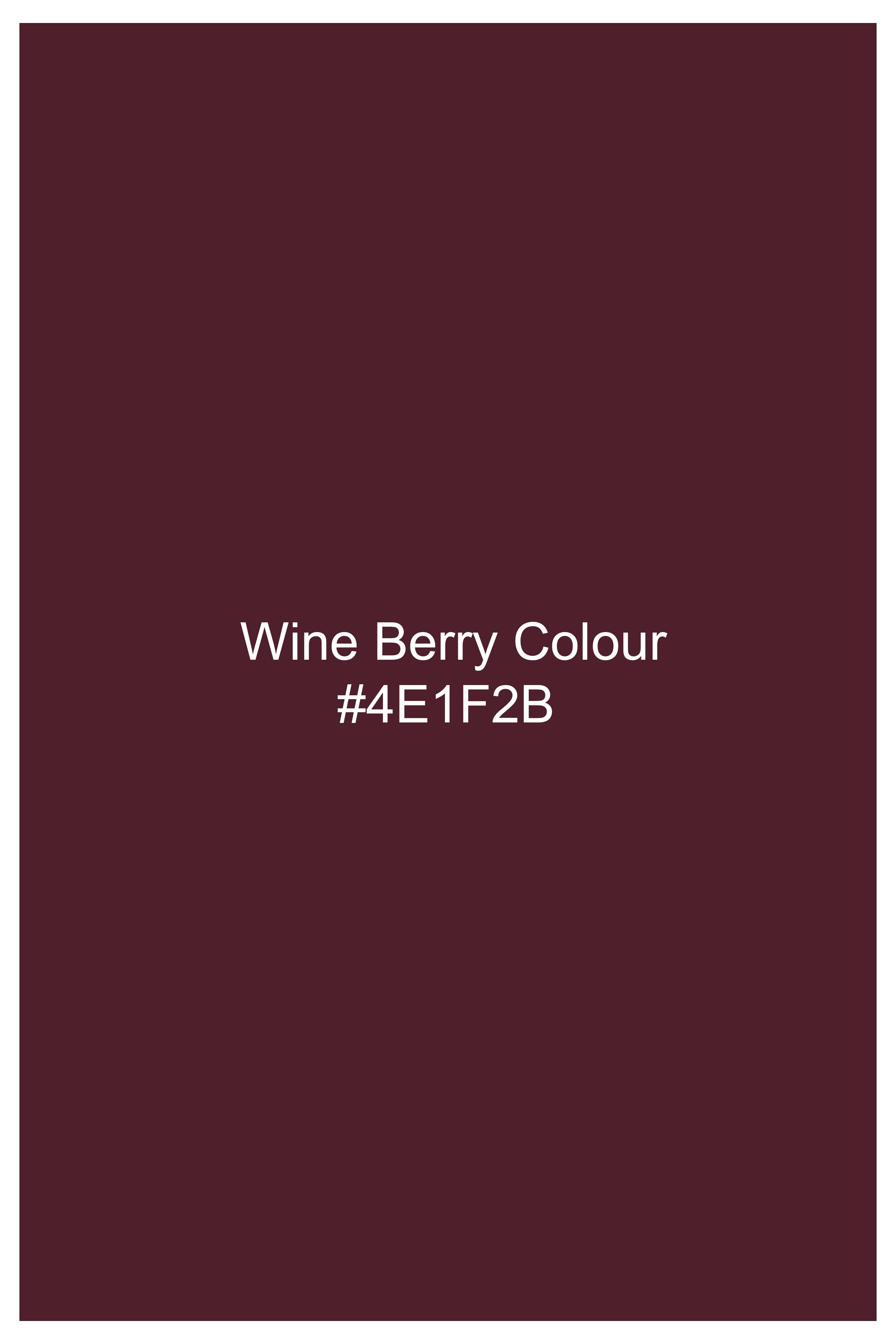 Velvety Merlot-Wine Berry Maroon Printed Subtle Sheen Super Soft Premium Cotton Semi Formal Shirt