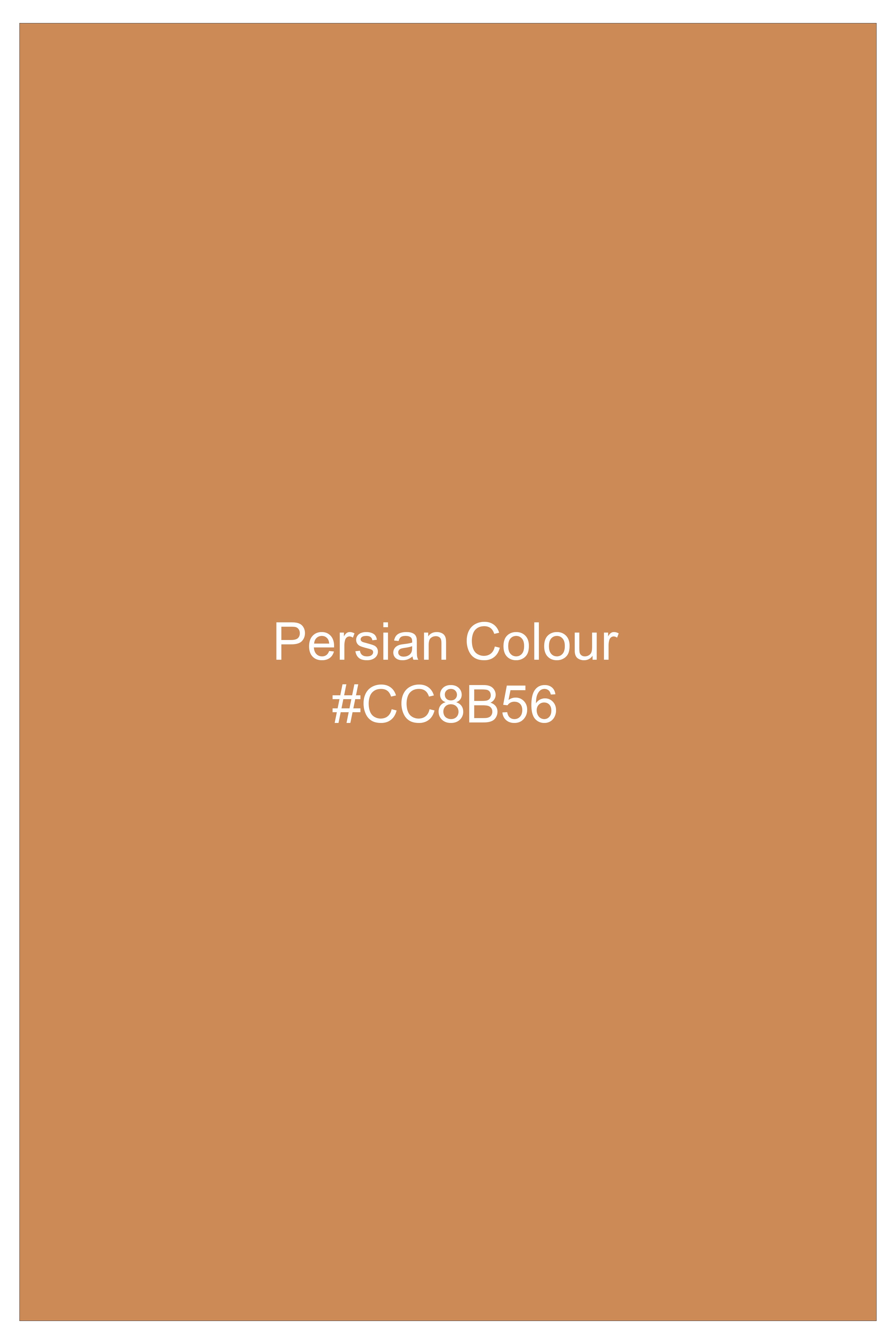 Persian Orange Textured Chambray Premium Giza Cotton Shirt