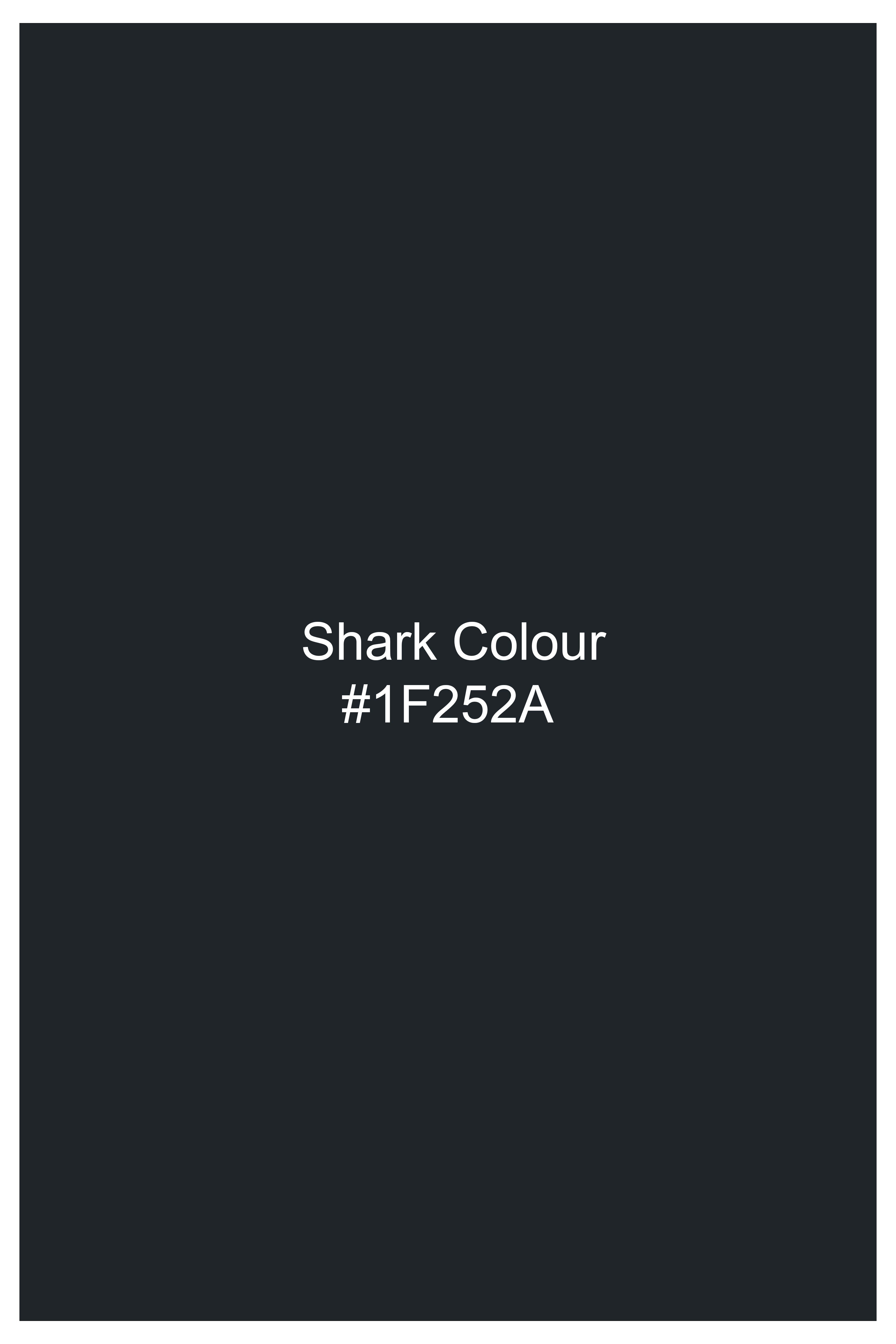 Vultrix-Shark Black Textured Oxford Premium Cotton Semi Formal Shirt