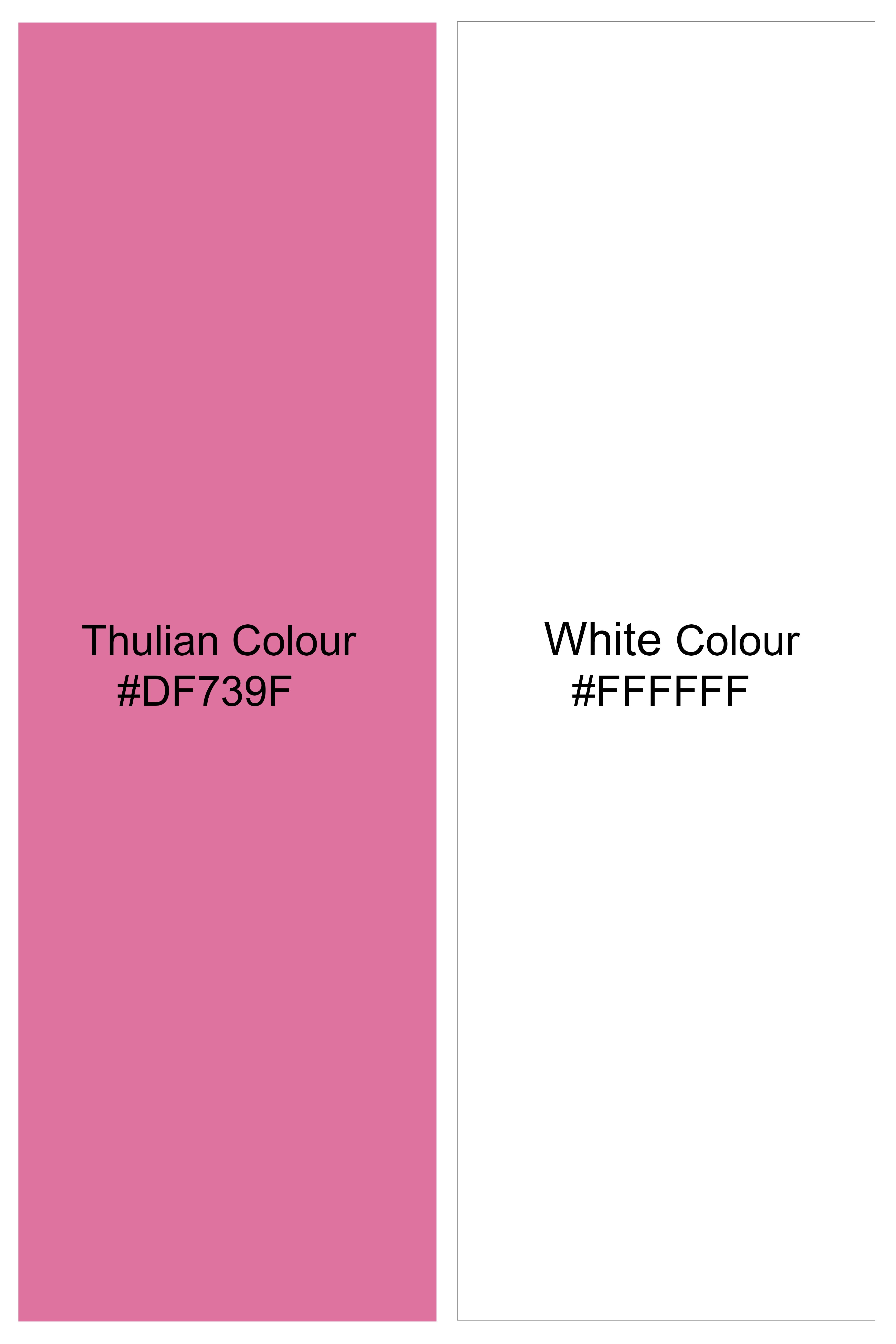 Thulian Pink and White Plaid Poplin Giza Cotton Shirt