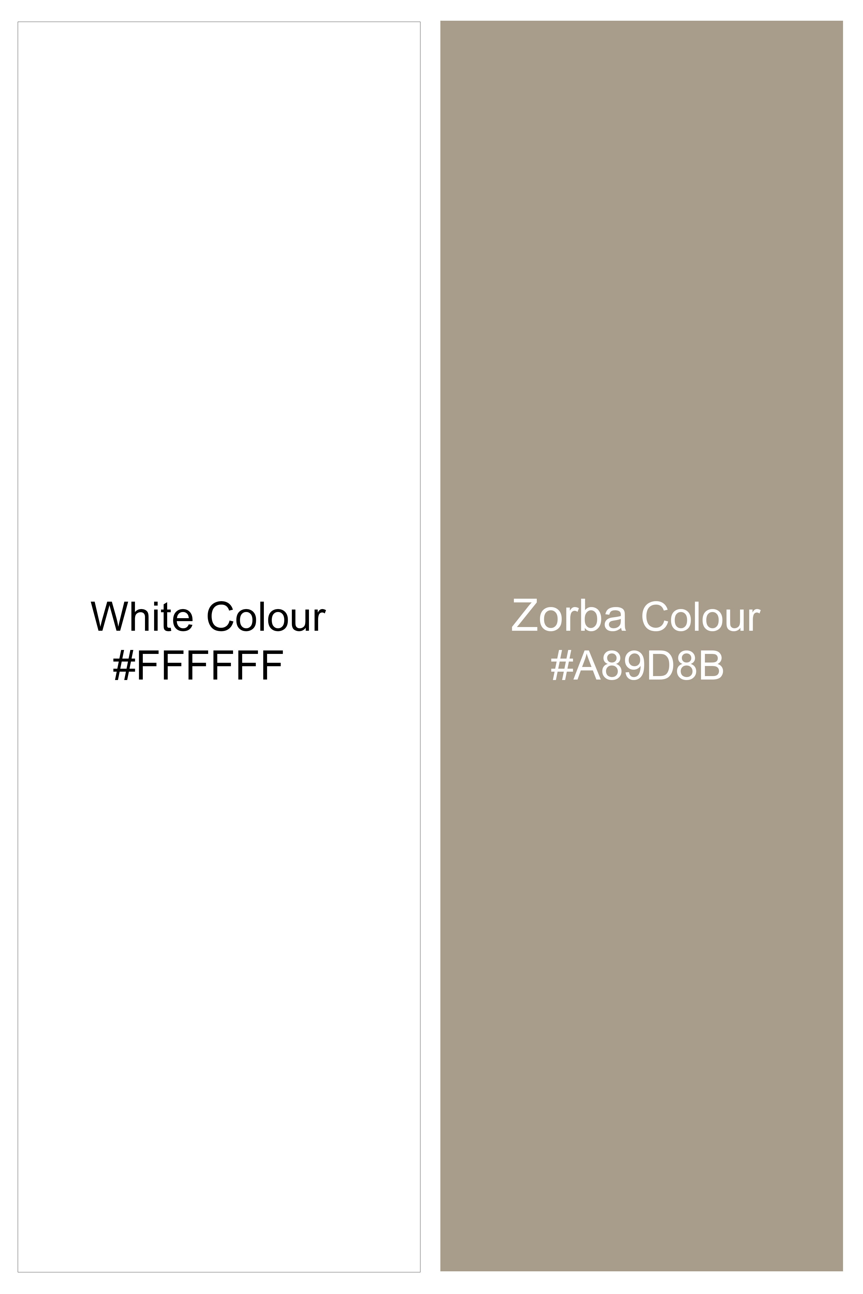 Bright White with Zorba Cream Printed Super Soft Cotton Shirt
