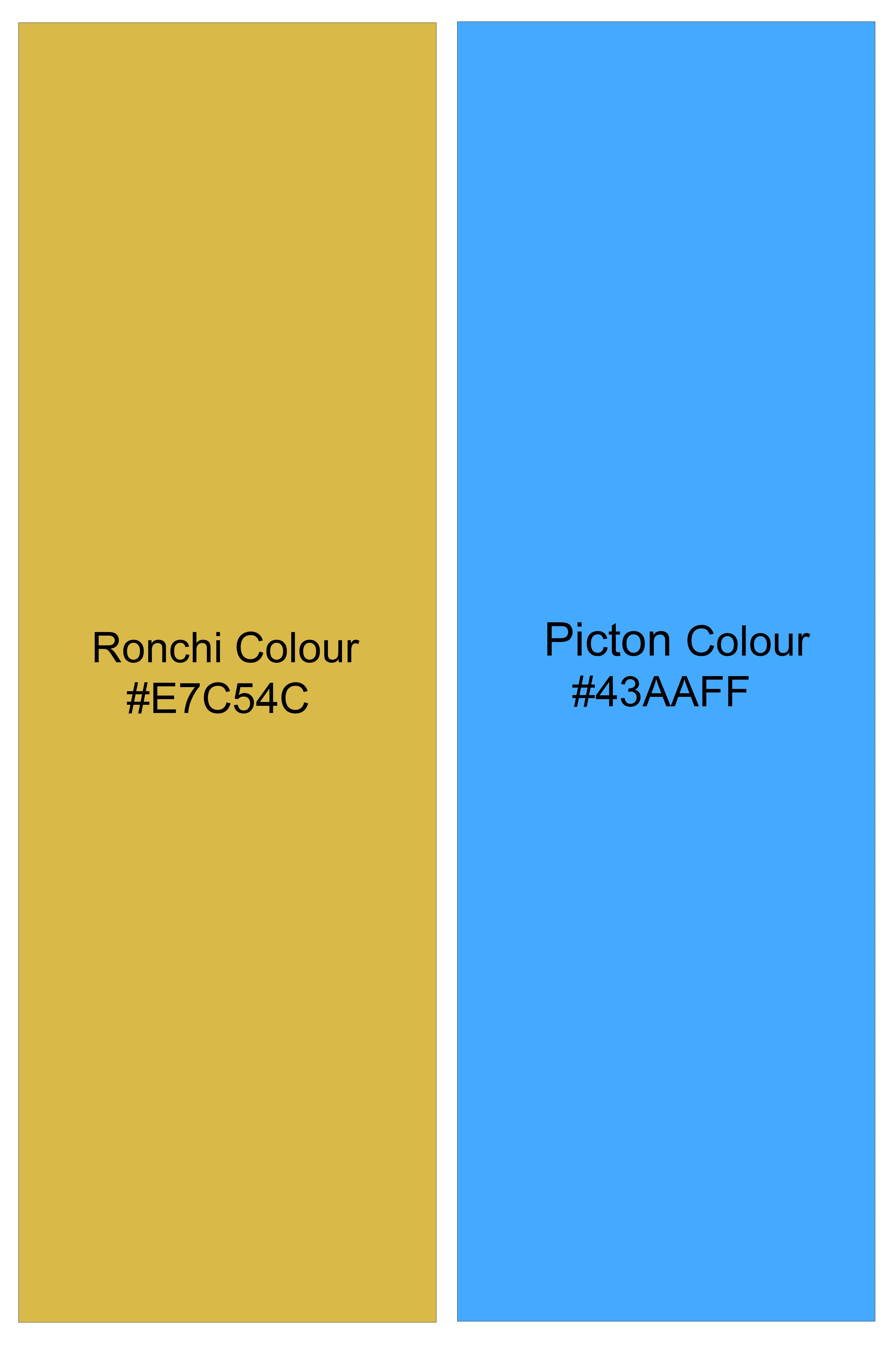 Zestonia-Ronchi Yellow And Picton Blue Multicolour Bohemian Printed Super Soft Premium Cotton Semi Formal Shirt
