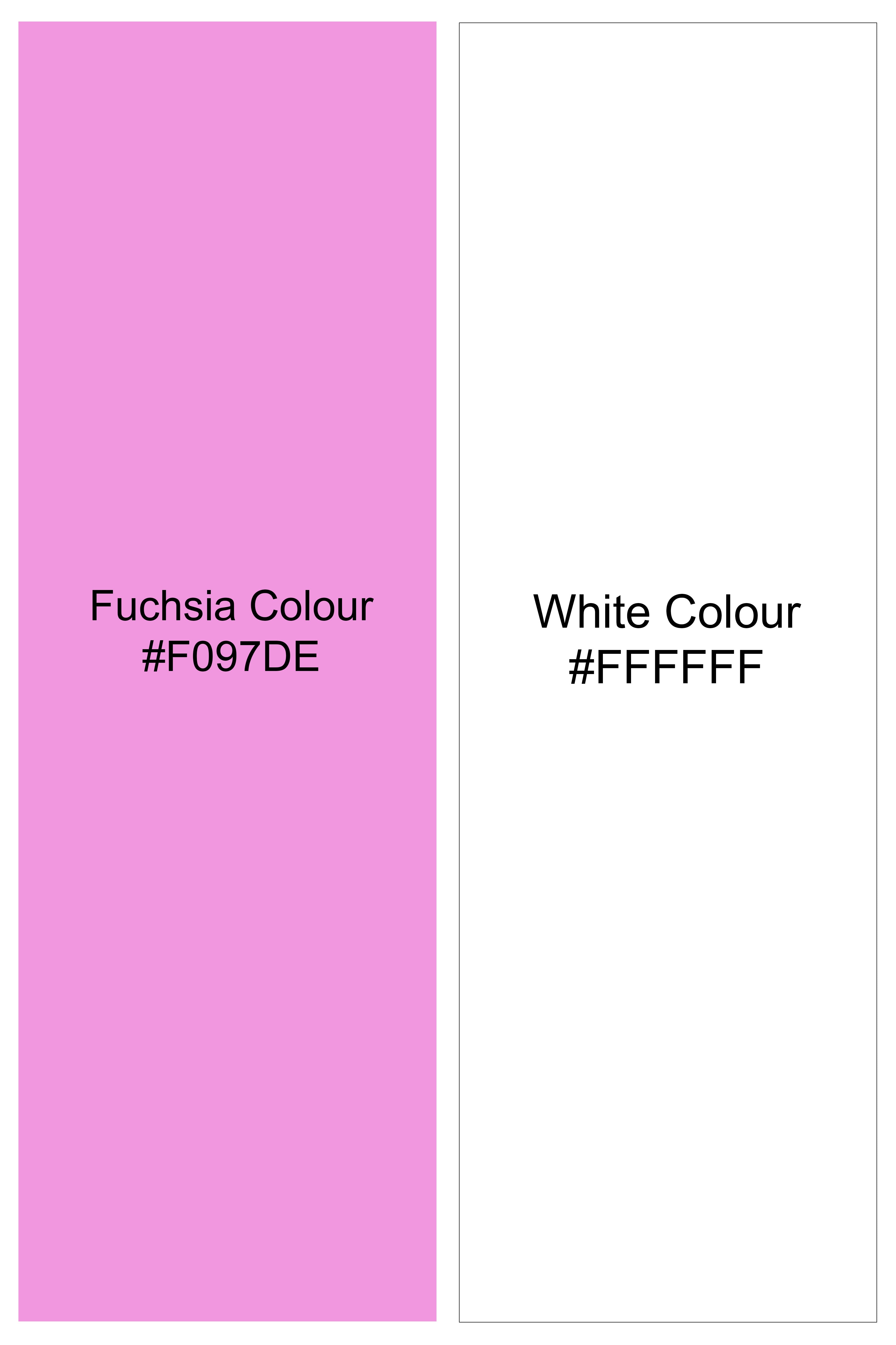 Fuchsia Pink And Bright White Stripes Oxford Premium Cotton Boxer