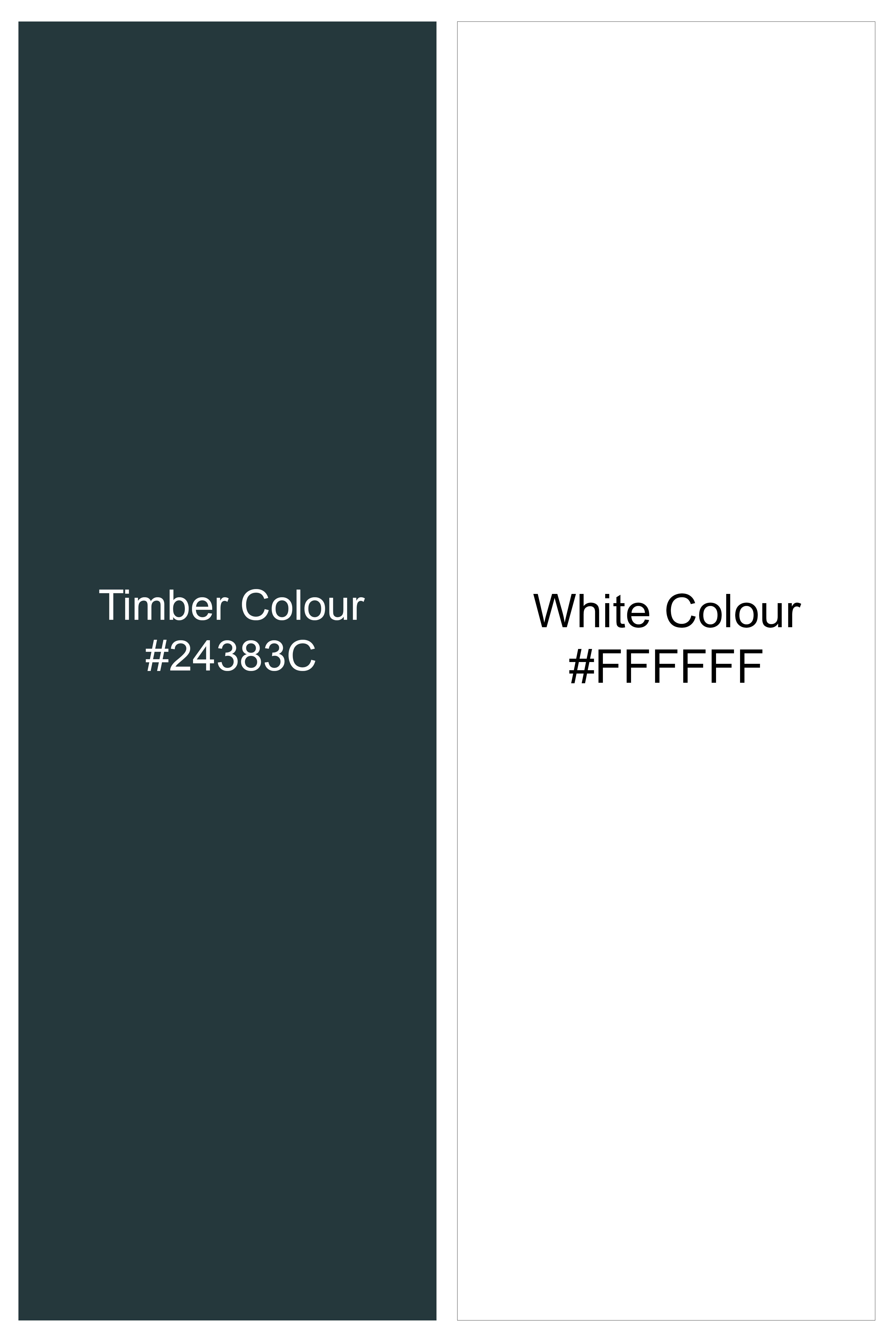 Evergreen-Timber Green And Bright White horizontal Striped Super Soft Oxford Premium Cotton Boxer