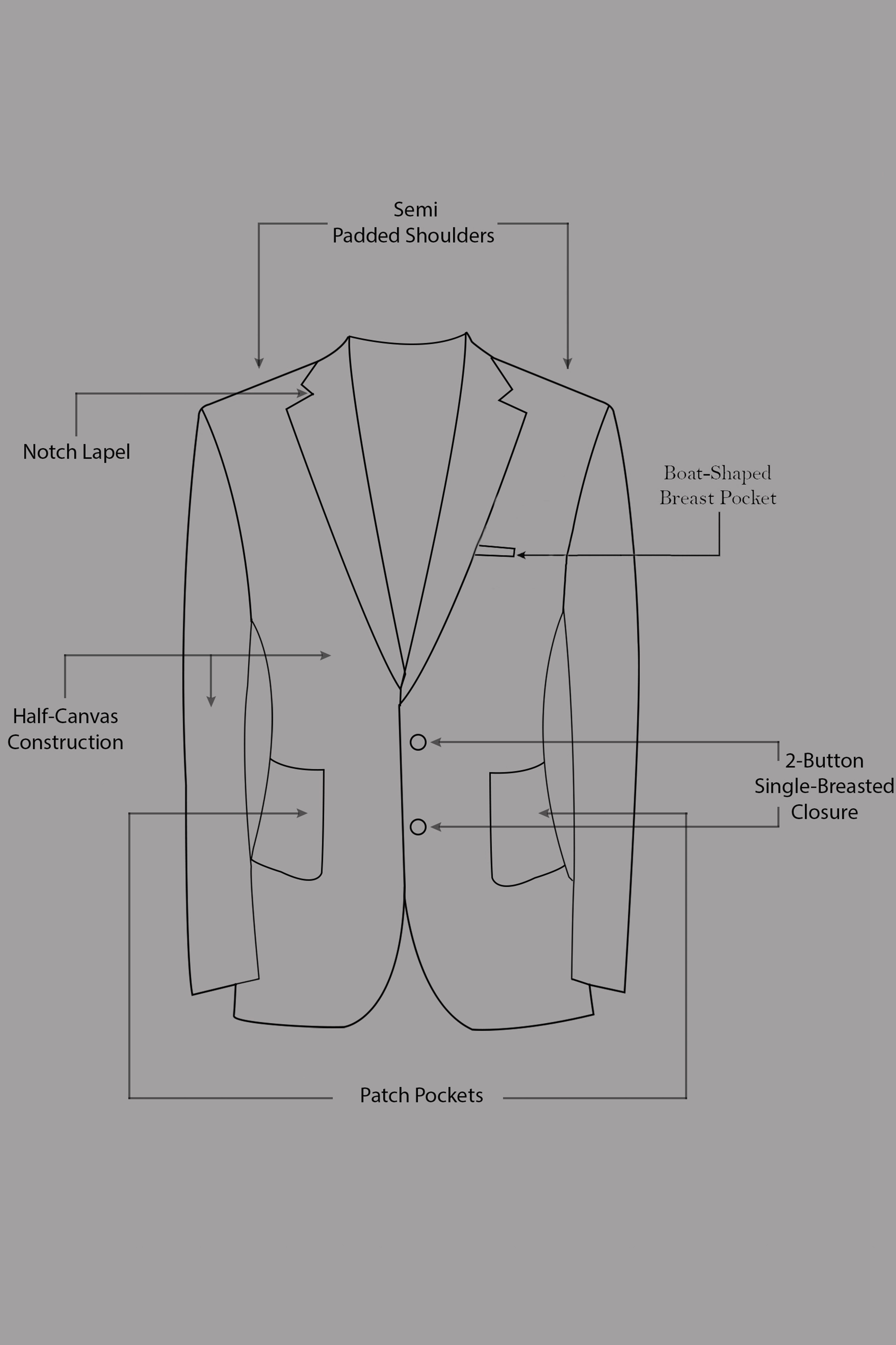 Velours-Ship Gray Plaid Tweed Single Breasted Sports Suits