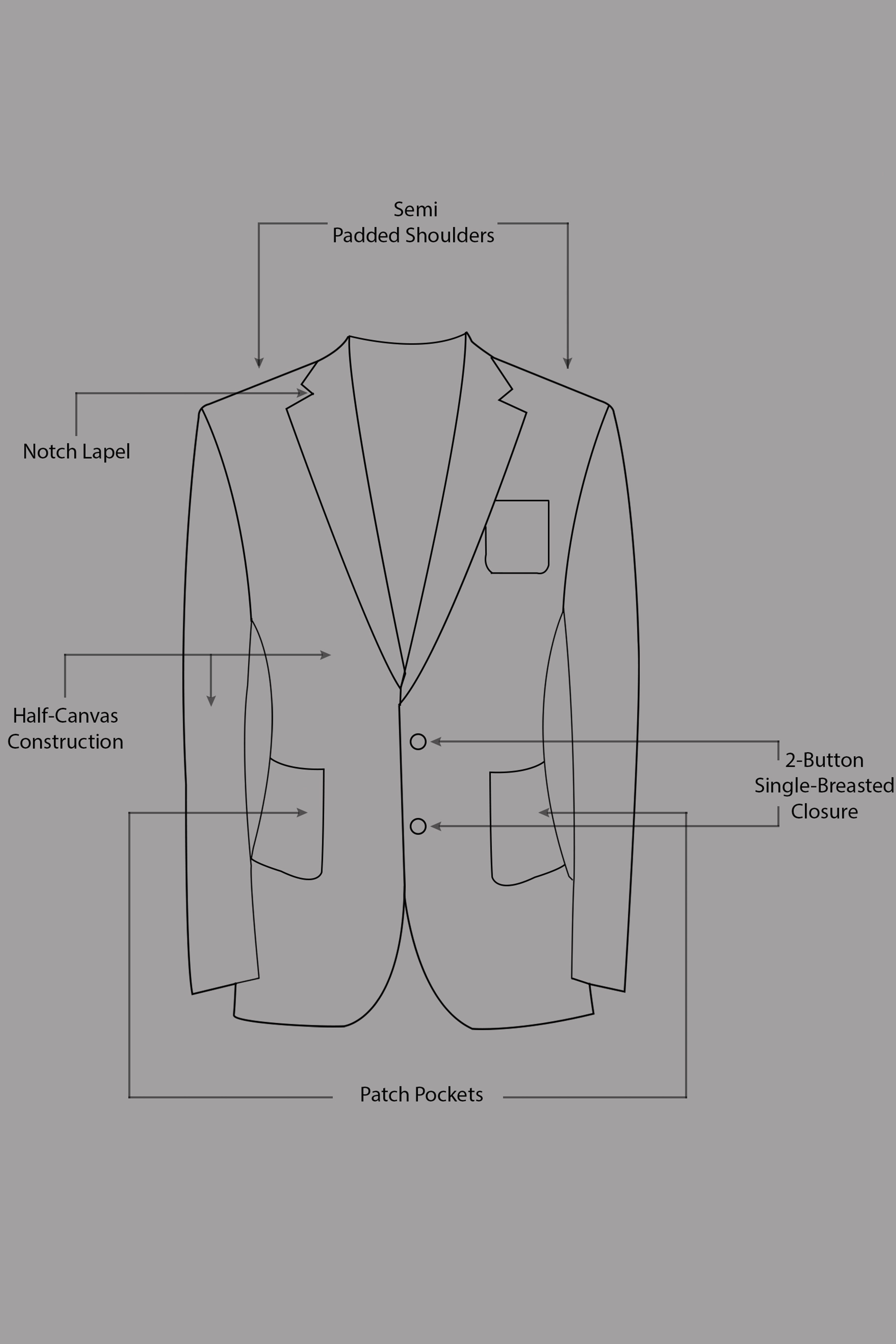 Nordic-Logan Blue Textured Tweed Single Breasted Sports Blazer