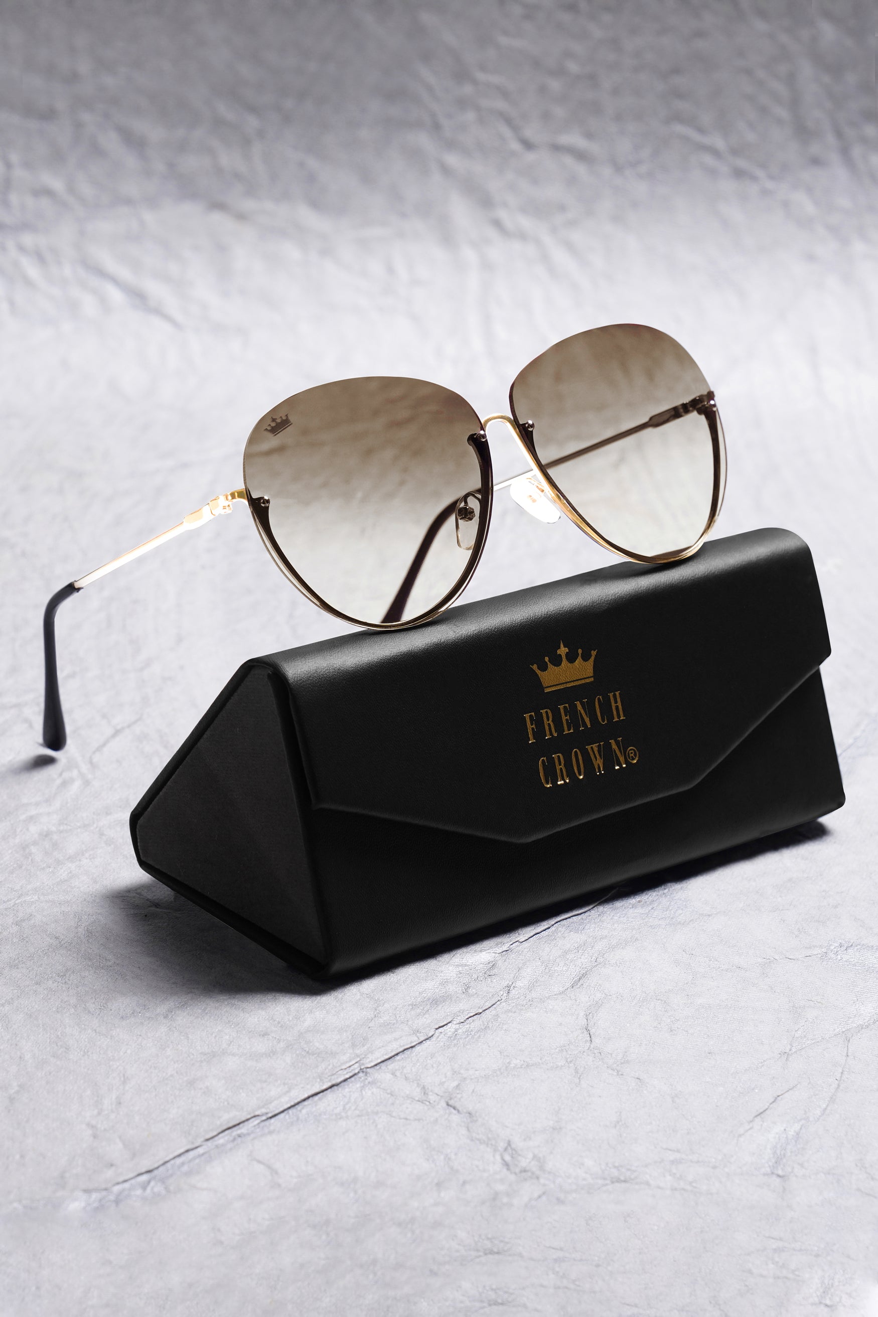 Golden Ash French Crown Aviator Unisex Sunglasses