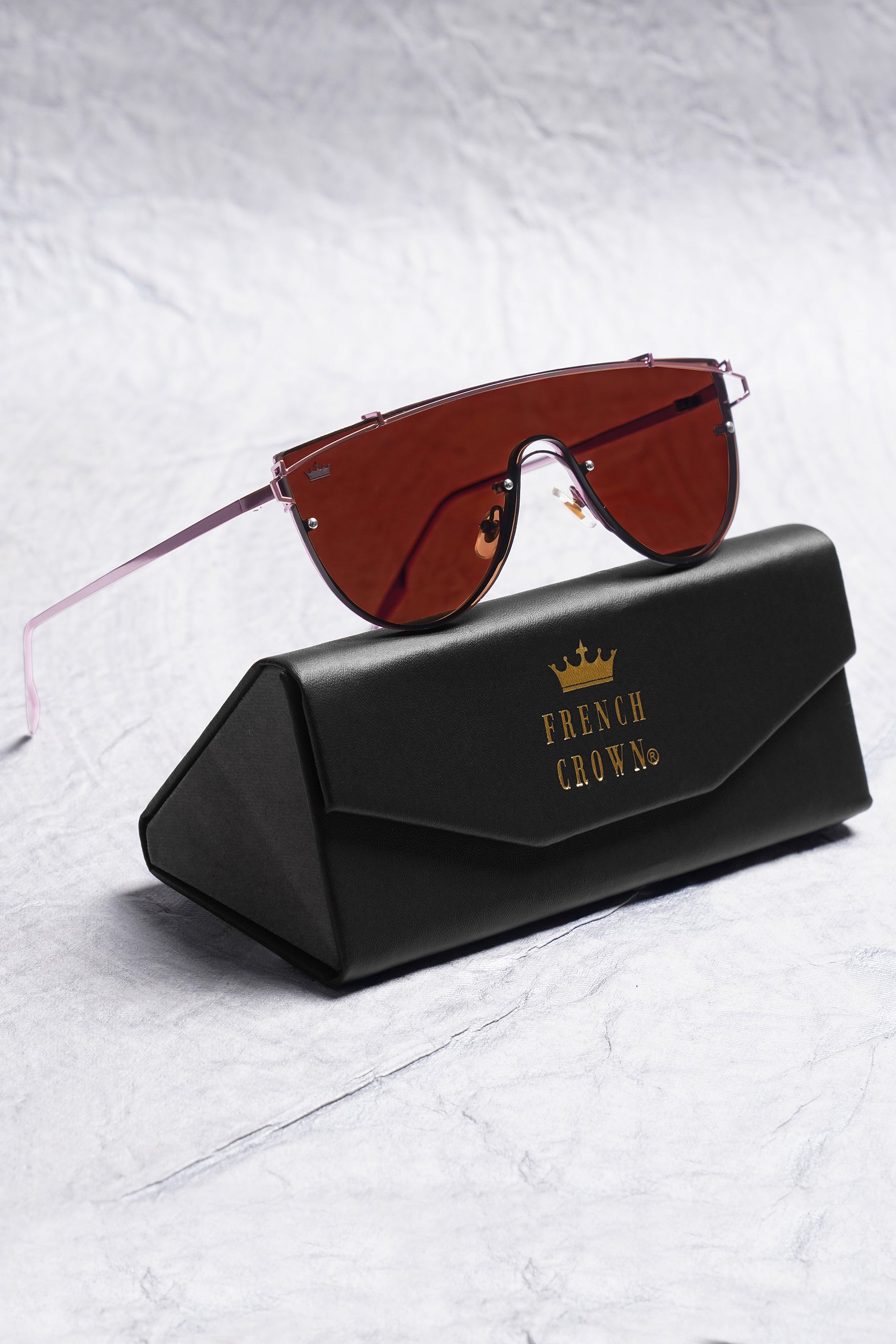 Syrup Brown French Crown Oversized Unisex Sunglasses