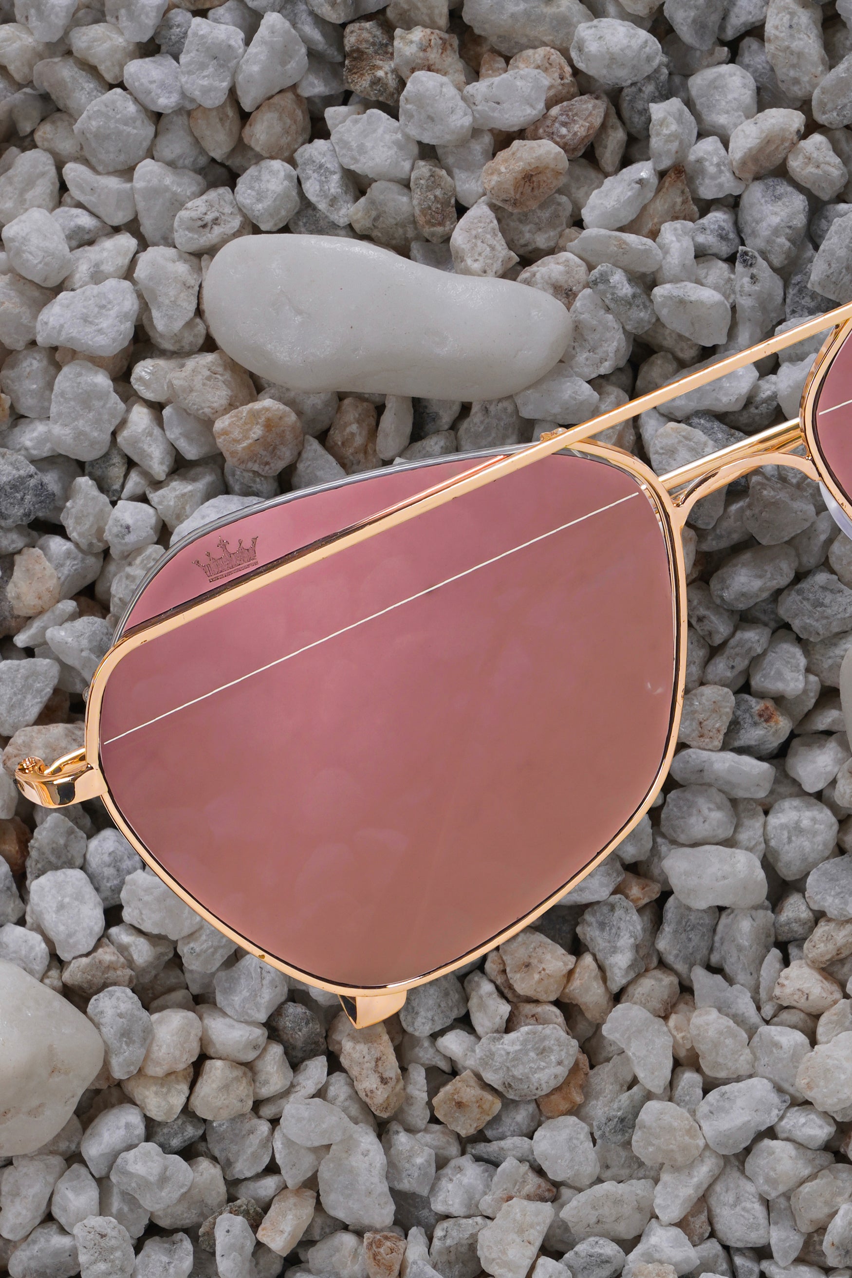 Dusty Pink French Crown Oversized Unisex Sunglasses