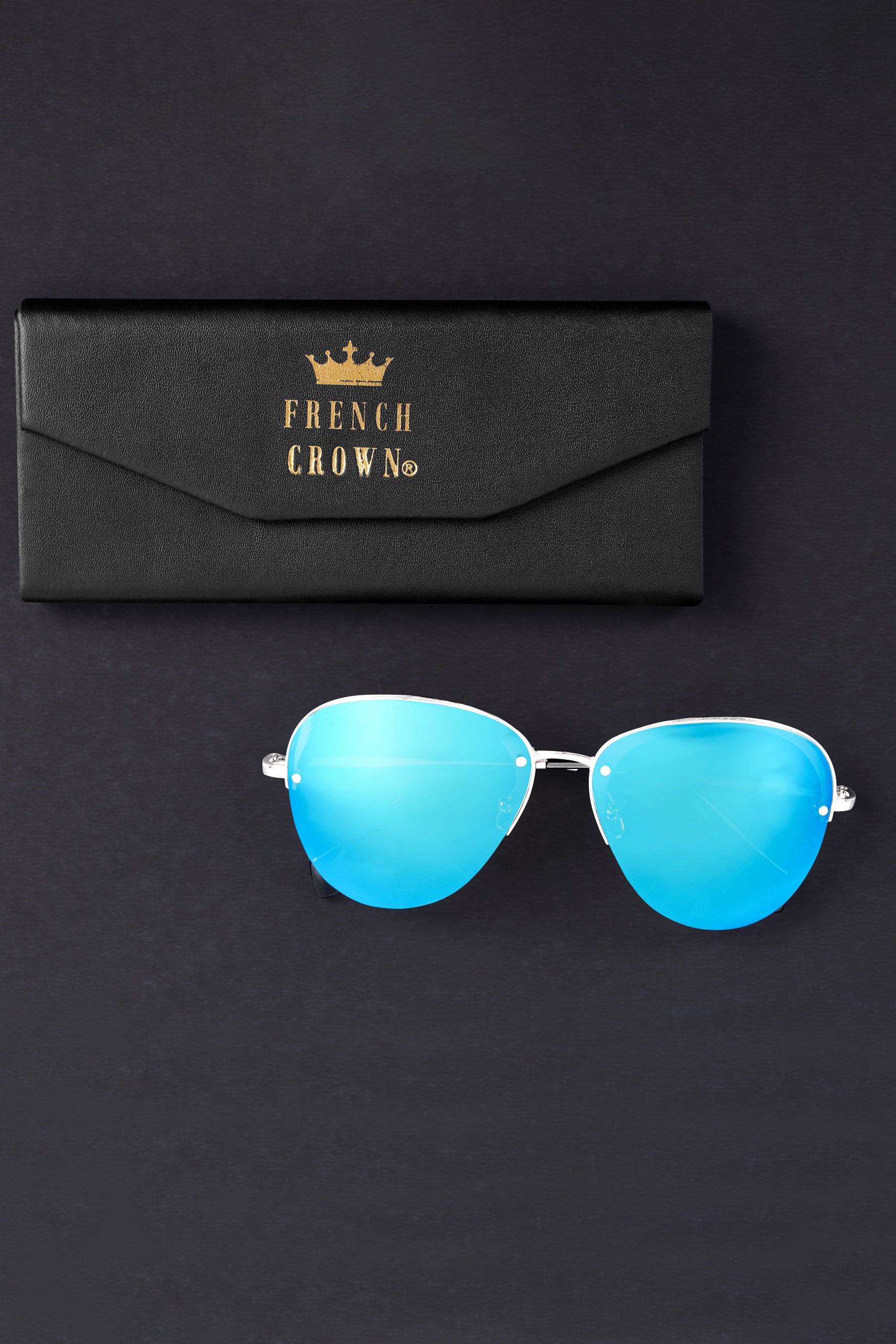 Buy Royal Blue Oversized Sunglasses for Men at French Crown