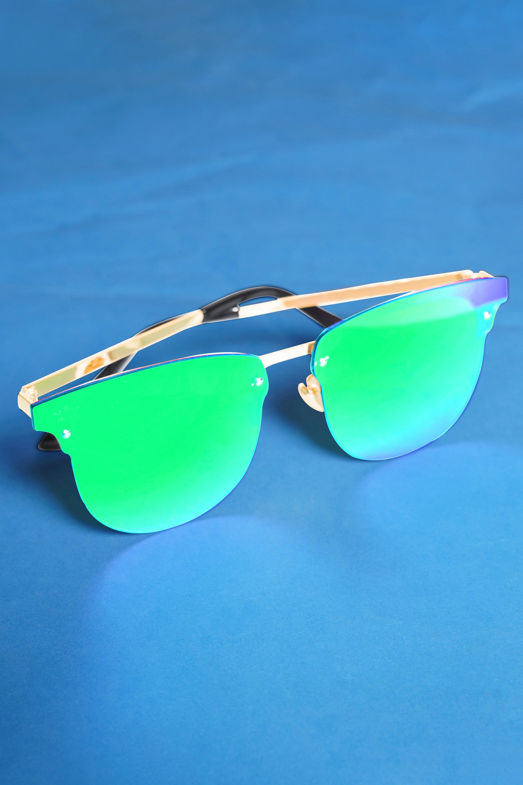 Teal Blue French Crown Wayfarer Unisex Sunglasses