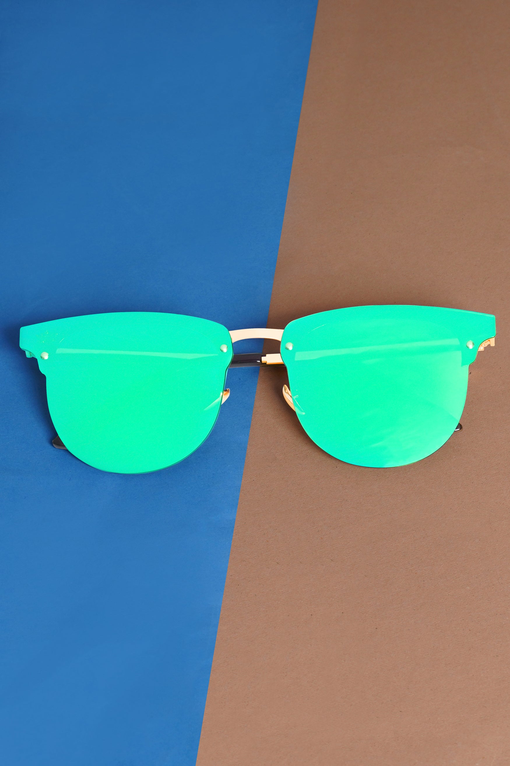 Teal Blue French Crown Wayfarer Unisex Sunglasses