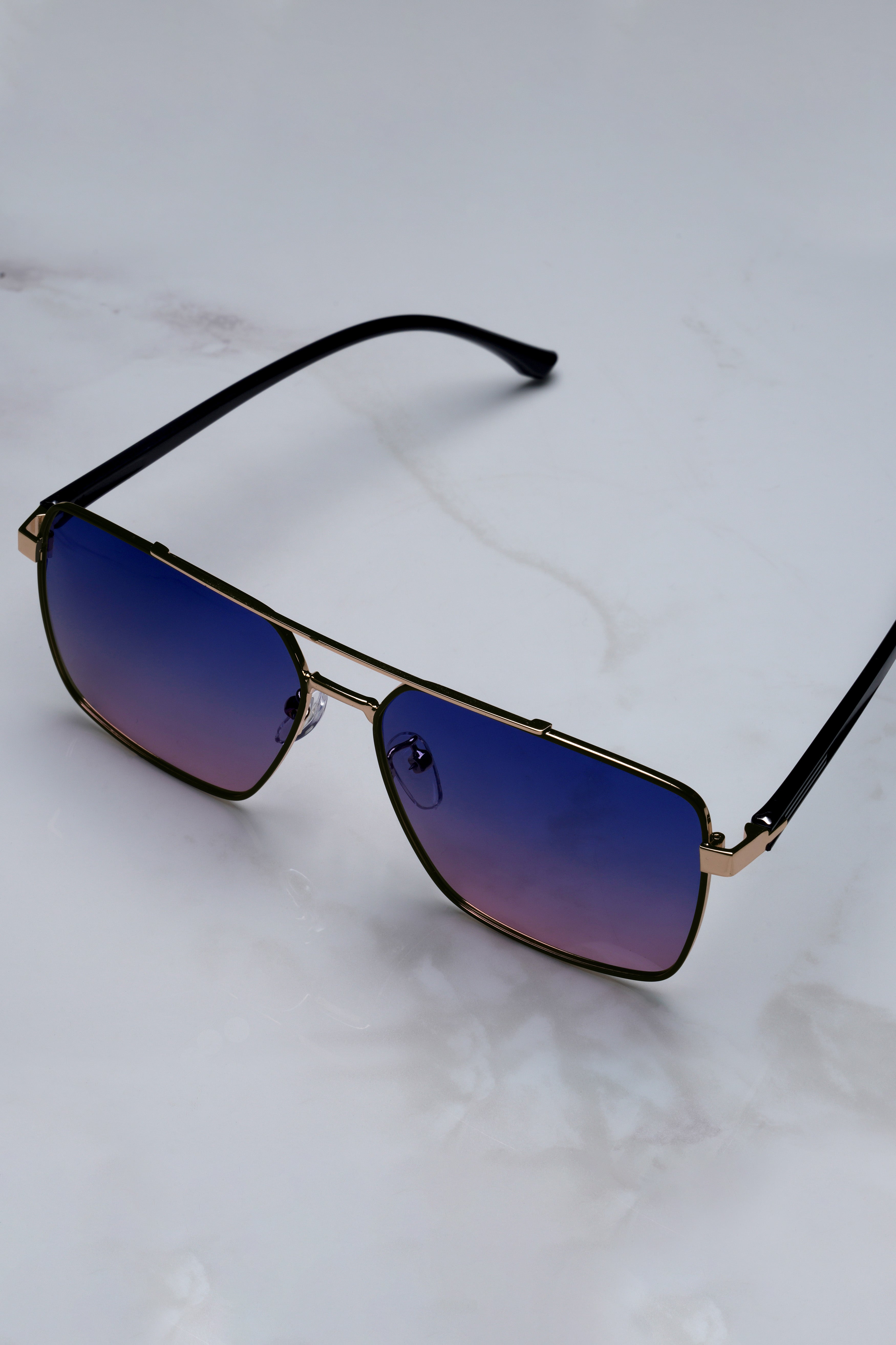 Fiorvio-Violet Mirage Blue French Crown Aviator Unisex Sunglasses